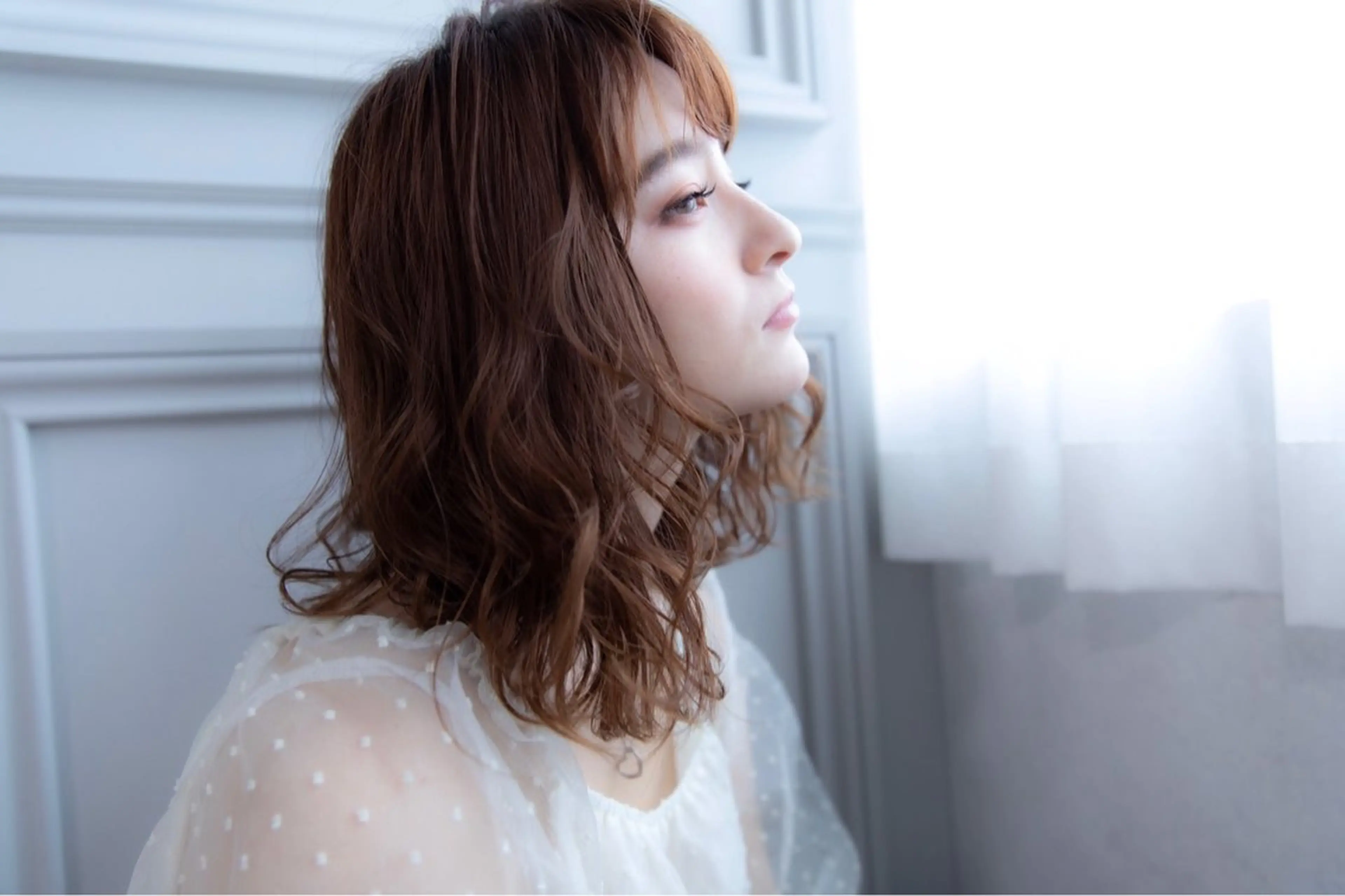 セミロング カラー カット パーマ トリートメント 朝田 拓実のヘアスタイル