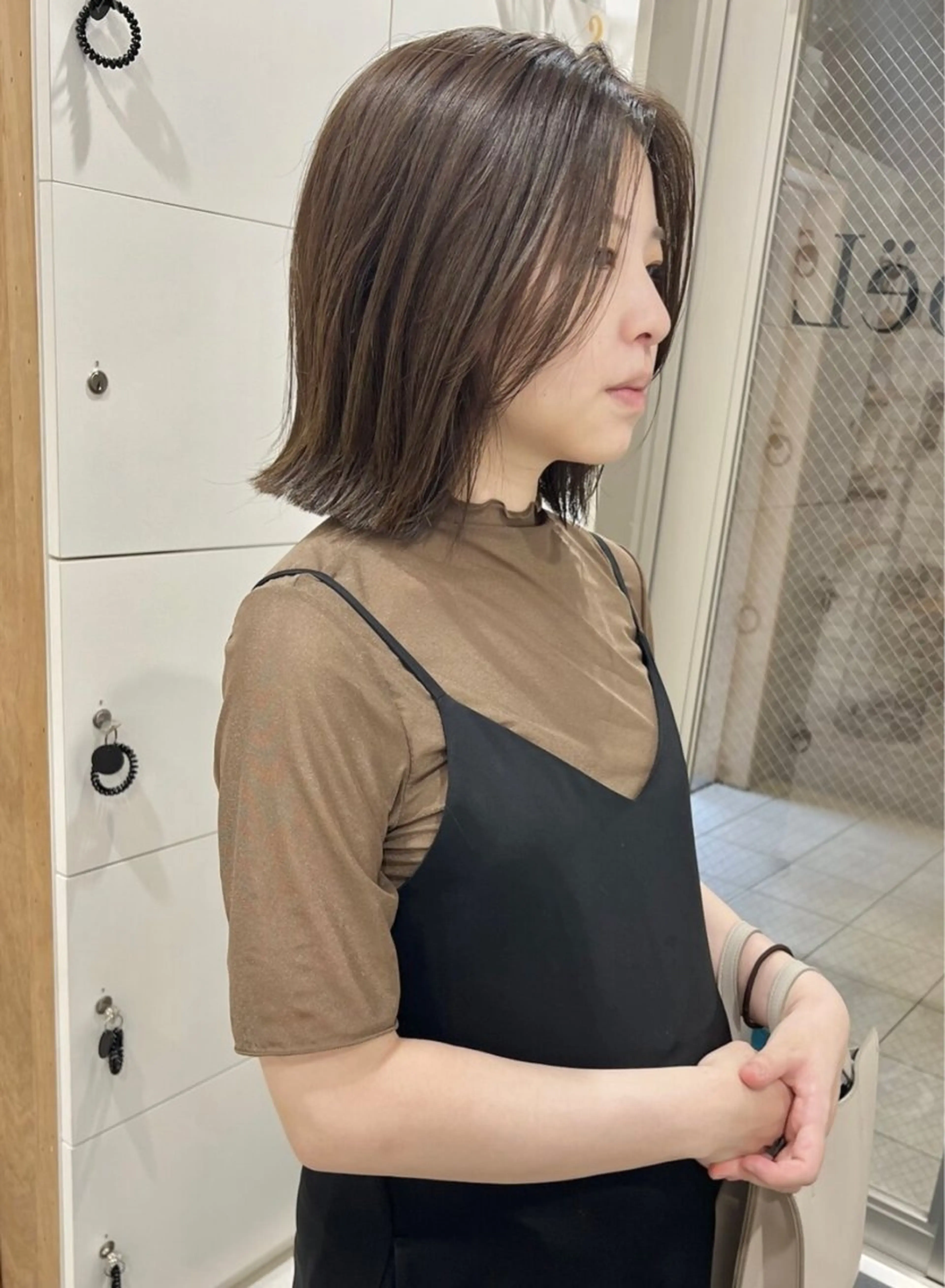 ミディアム カット ヘアカラー トリートメント 福井 茉菜美のヘアスタイル