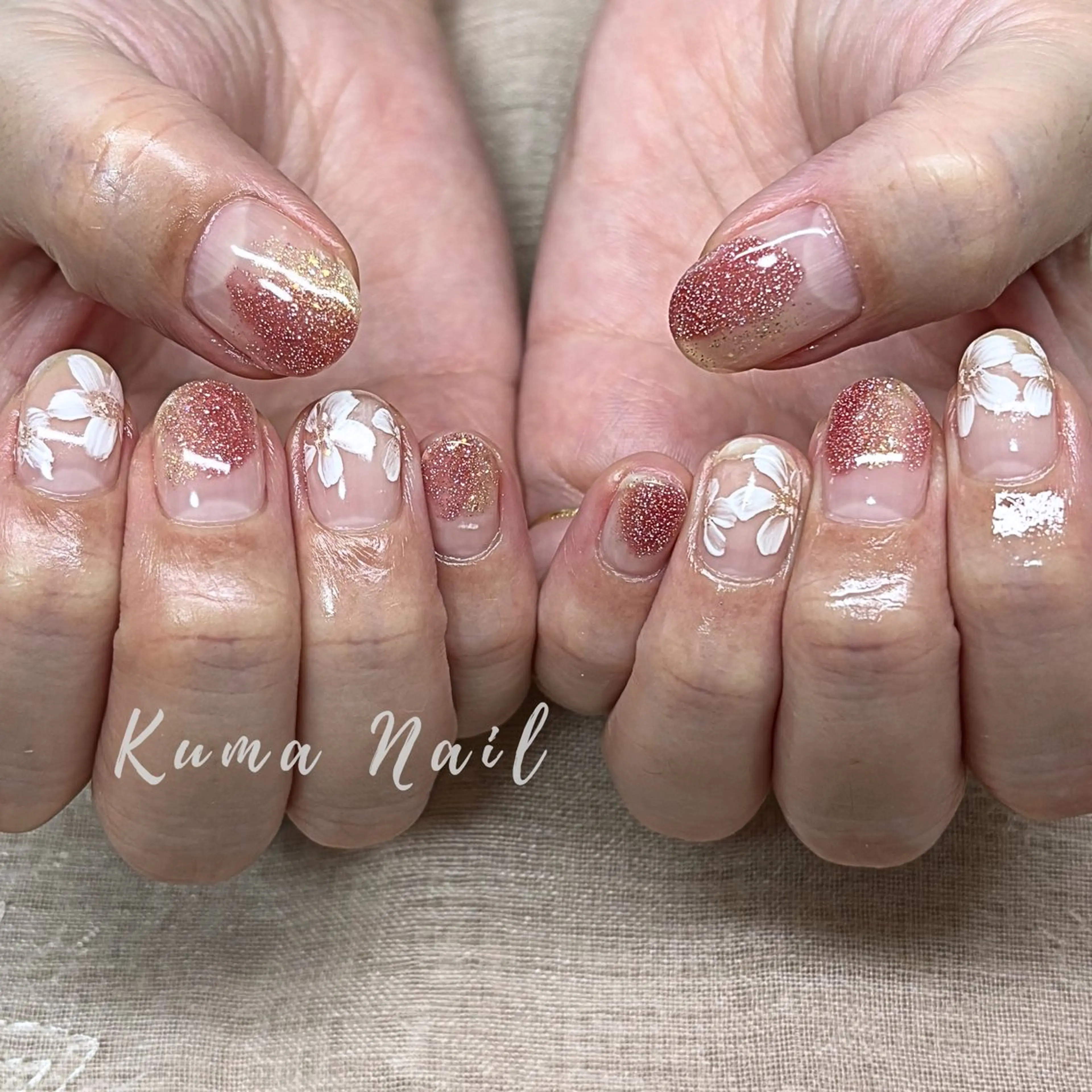 ネイル アートネイル フラワーネイル ニュアンスネイル ハンドネイル Private salon Kuma Nail.所属・藤が丘ネイル Kuma Nailのネイルデザイン