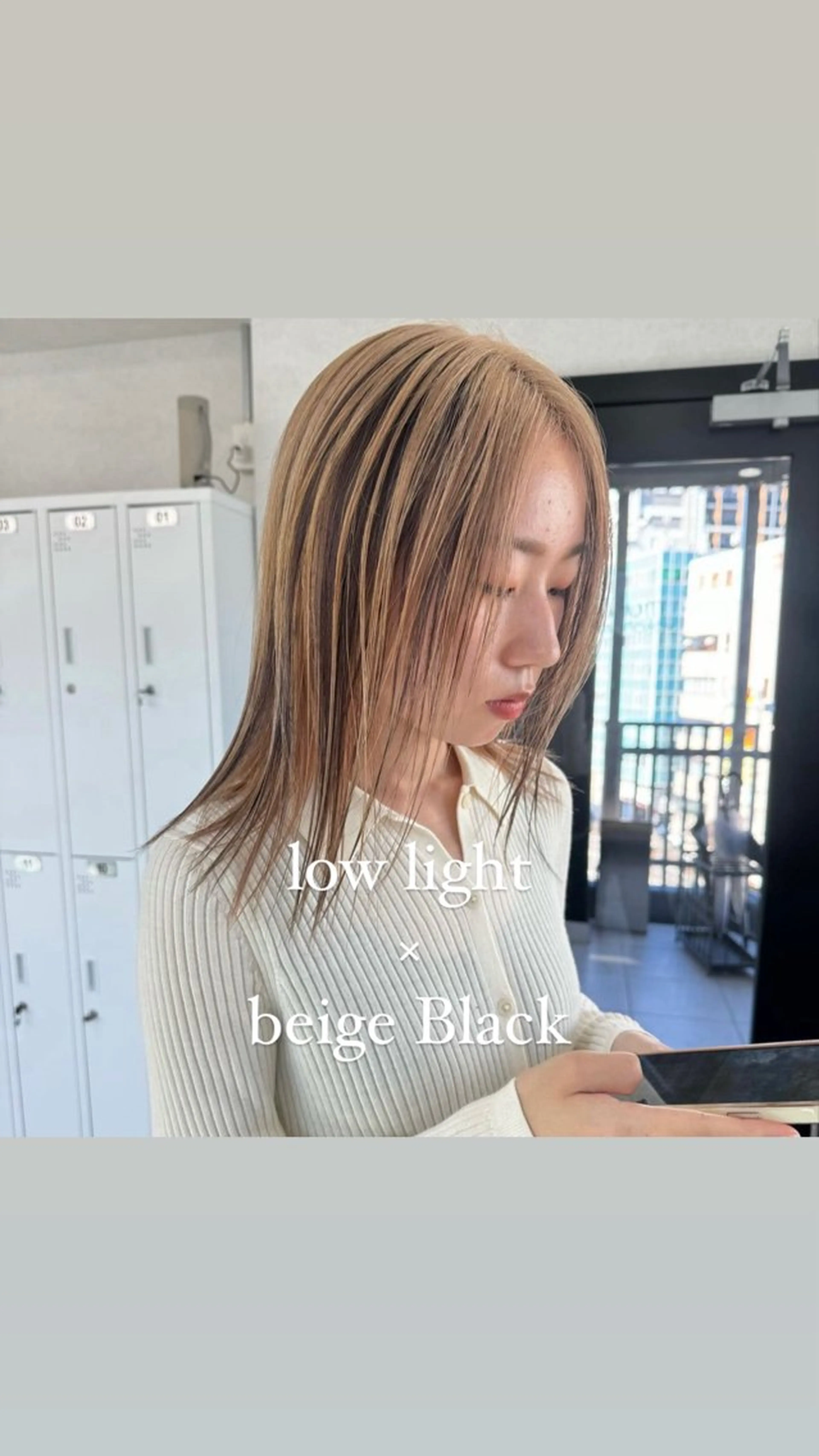 ミディアム ハイトーンイヤ リングカラー清水隆央のヘアスタイル