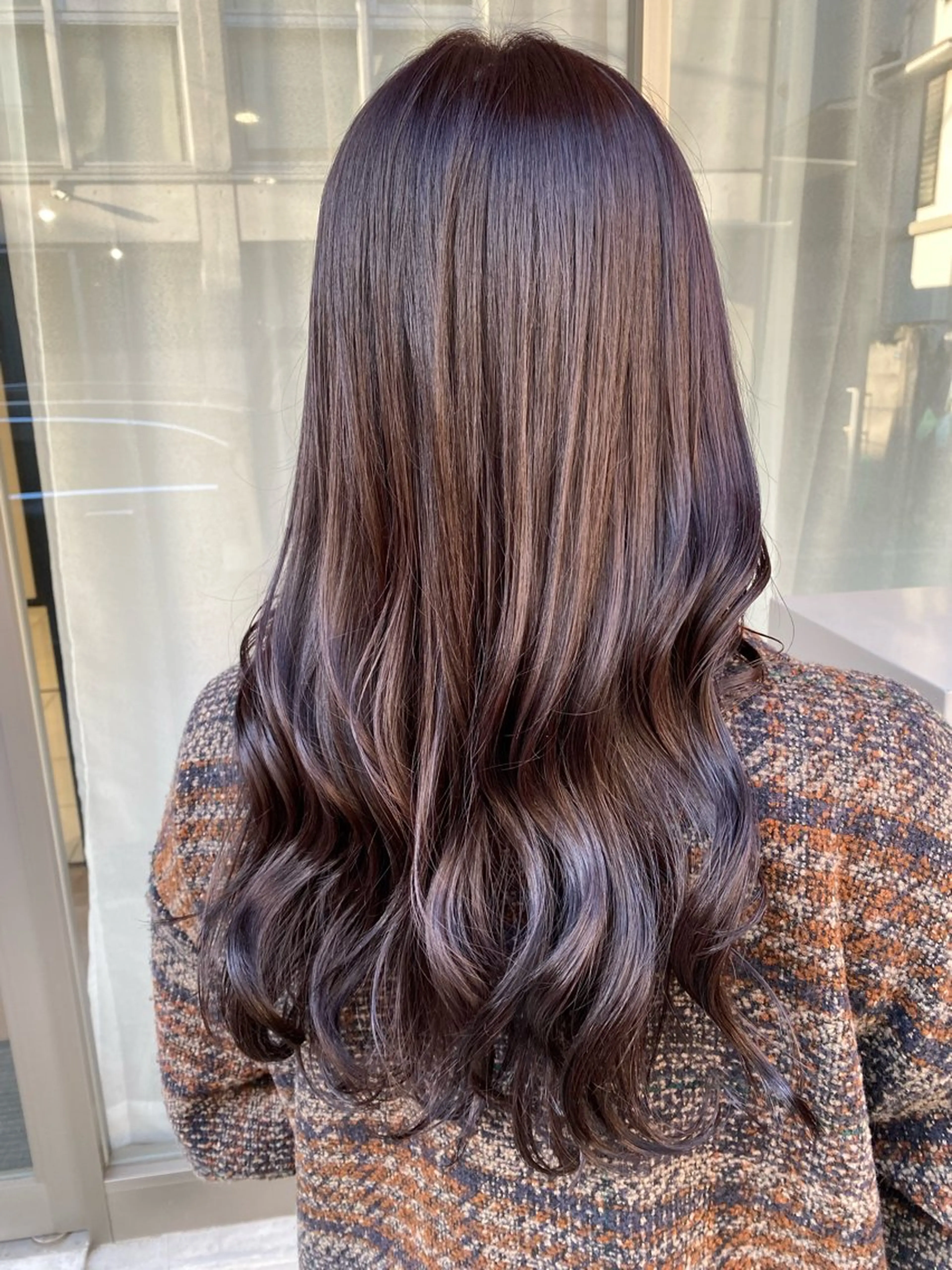 ロング カラー ブリーチ グレージュ ラベンダーカラー ラベンダーグレージュ ラベンダーグレー カット ヘアカラー トリートメント グレージュ/レイヤー /韓国ヘア/RISAのヘアスタイル