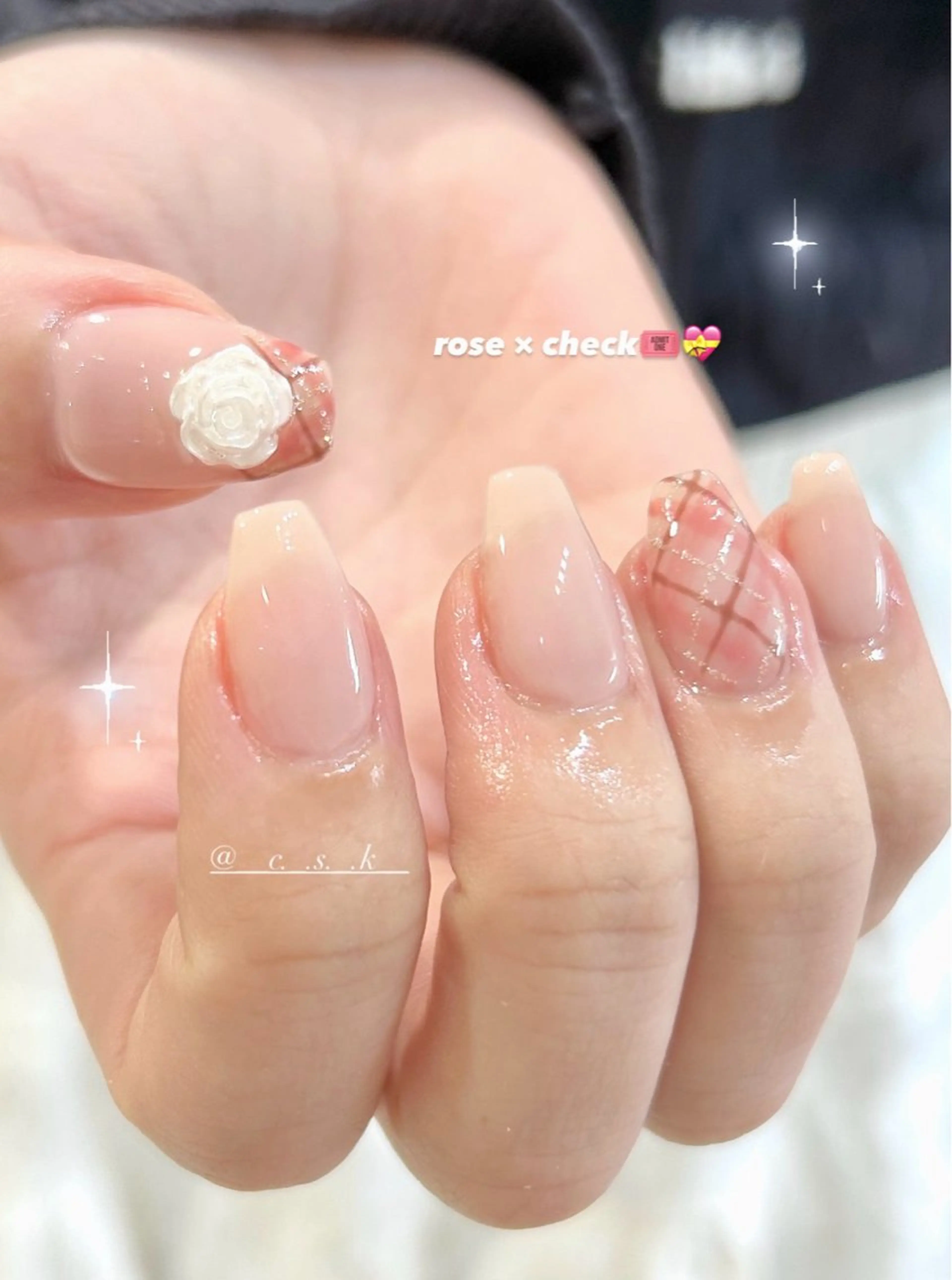 ネイル ハンドネイル 🎀チーク/ちゅるん 🫧chisa🎀のネイルデザイン