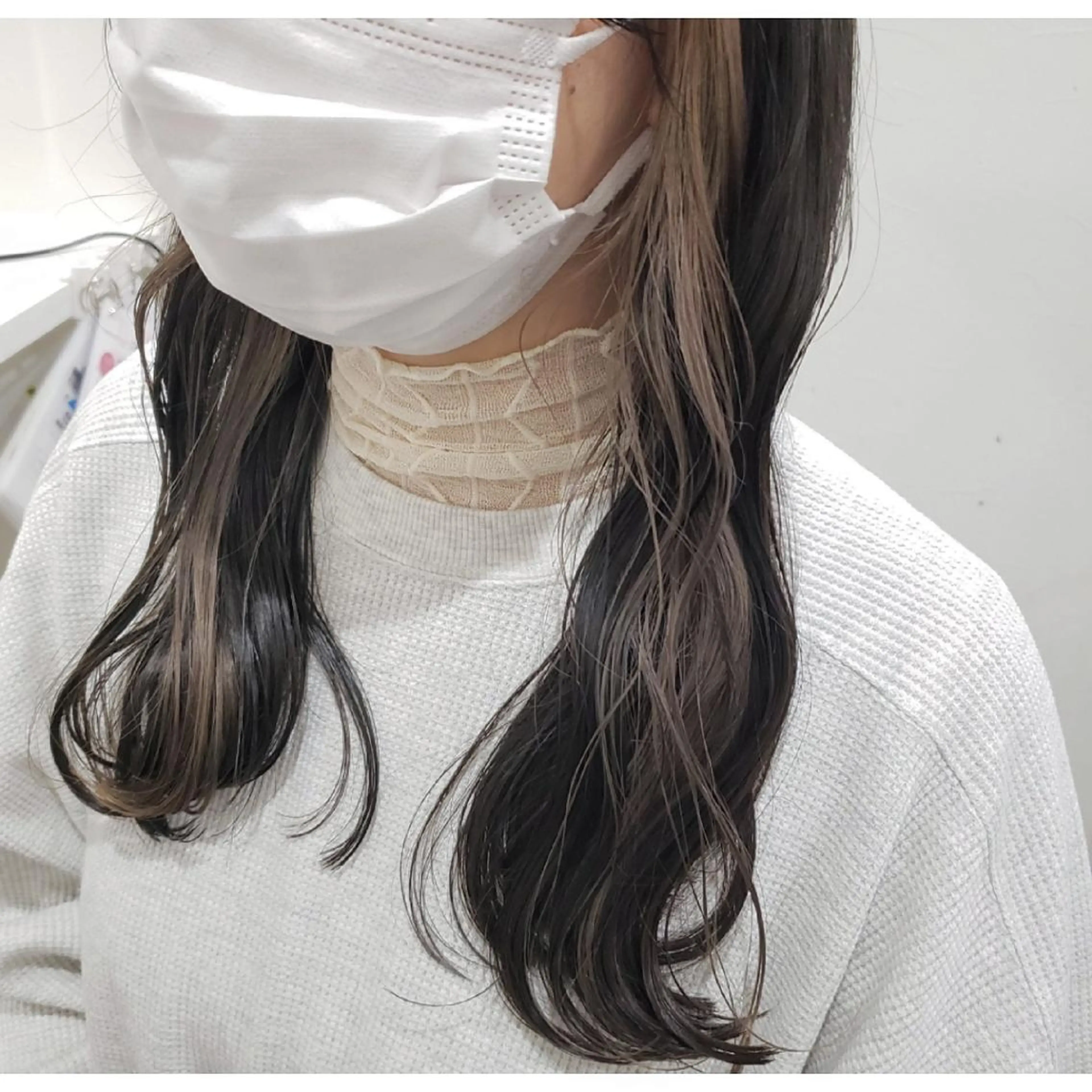 セミロング カラー ヘアアレンジ ベージュカラー イヤリングカラー グレージュ 髪質改善 トリートメント 髪質改善サロン🍃 AIRI のヘアスタイル