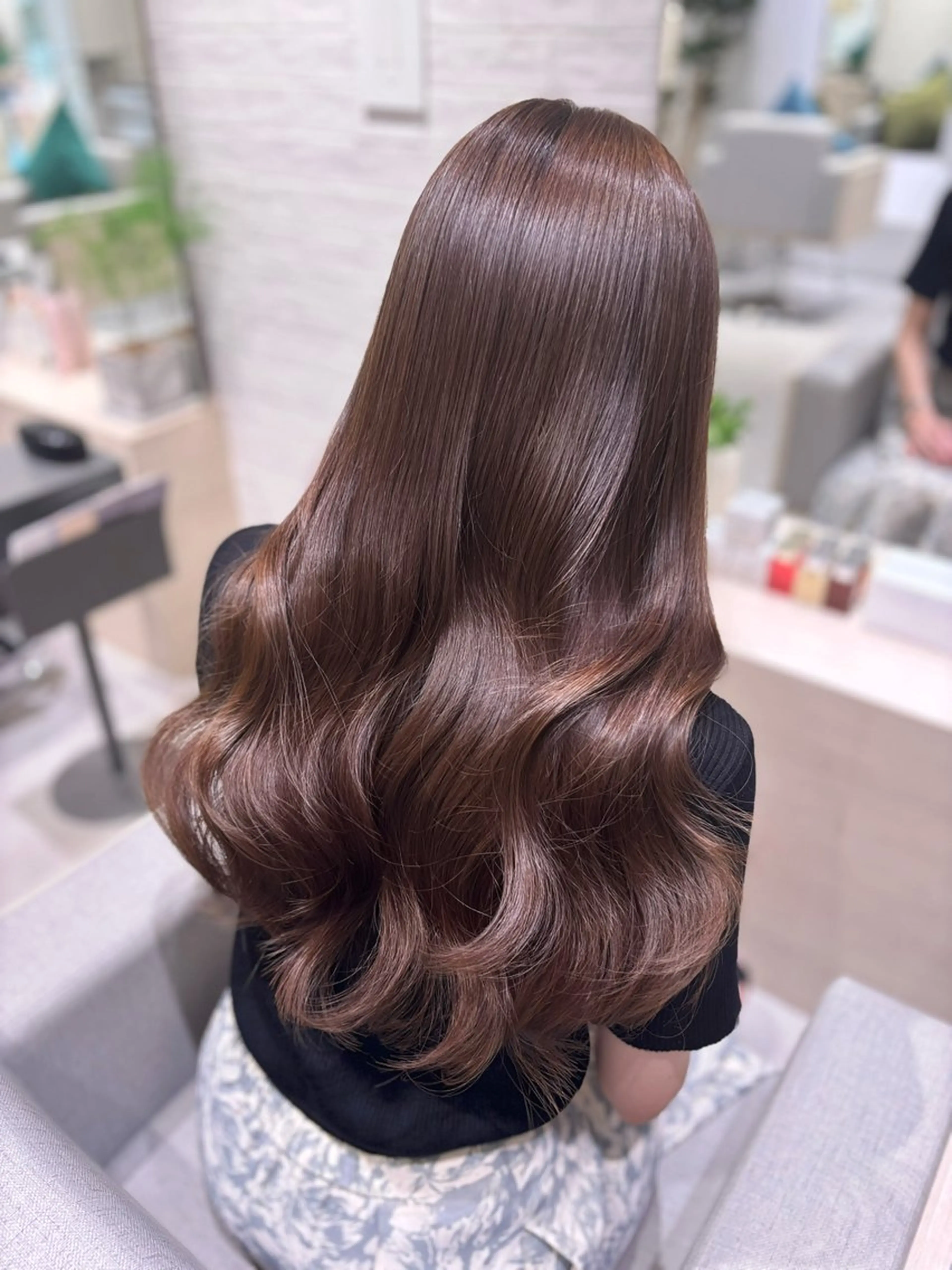 ロング カラー 韓国風ヘア レイヤーカット ヘアカラー トリートメント 銀座/韓国レイヤー/ 艶カラー🍓原田侑依のヘアスタイル