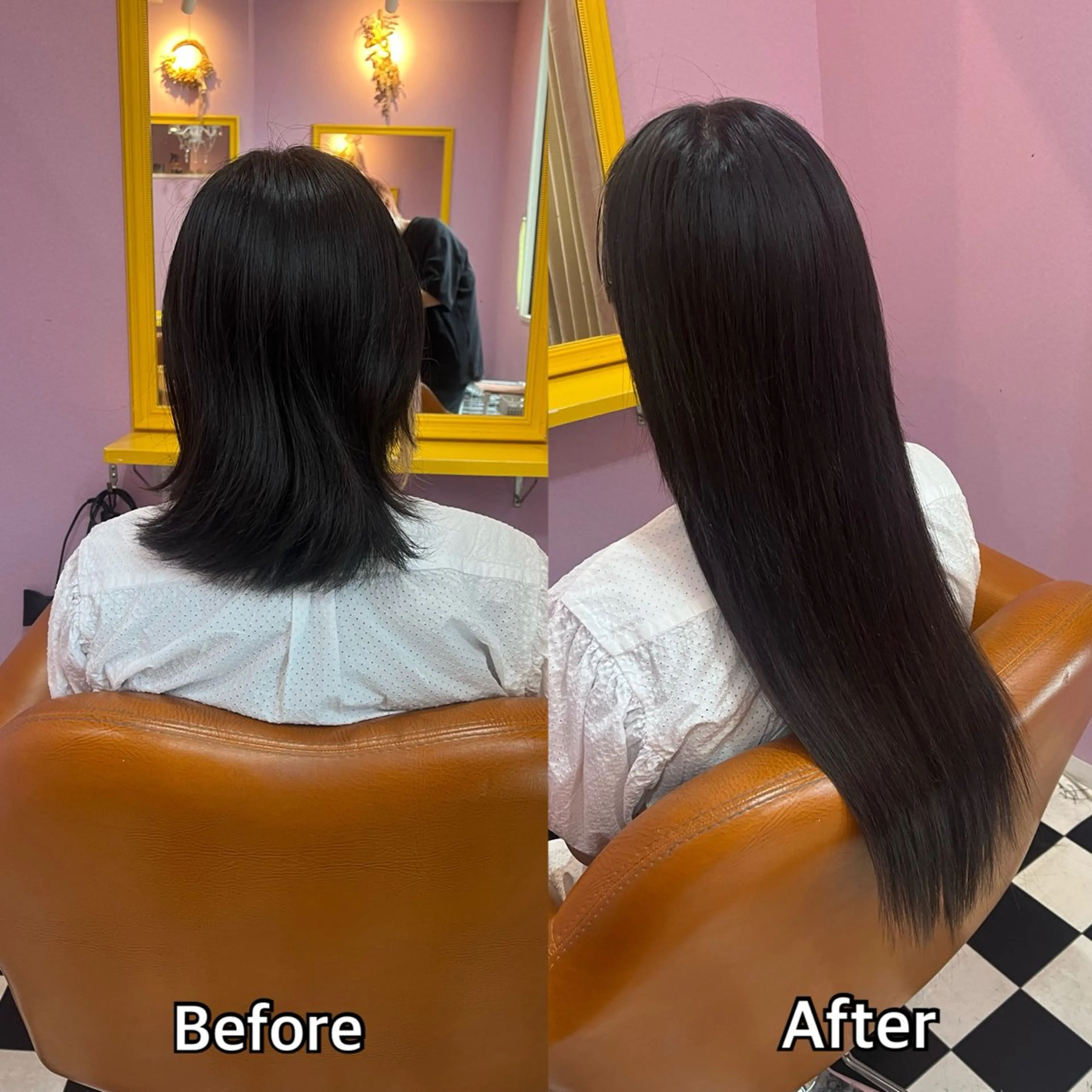 ロング シール＋ちび編み込み エクステ梅田🐨のヘアスタイル