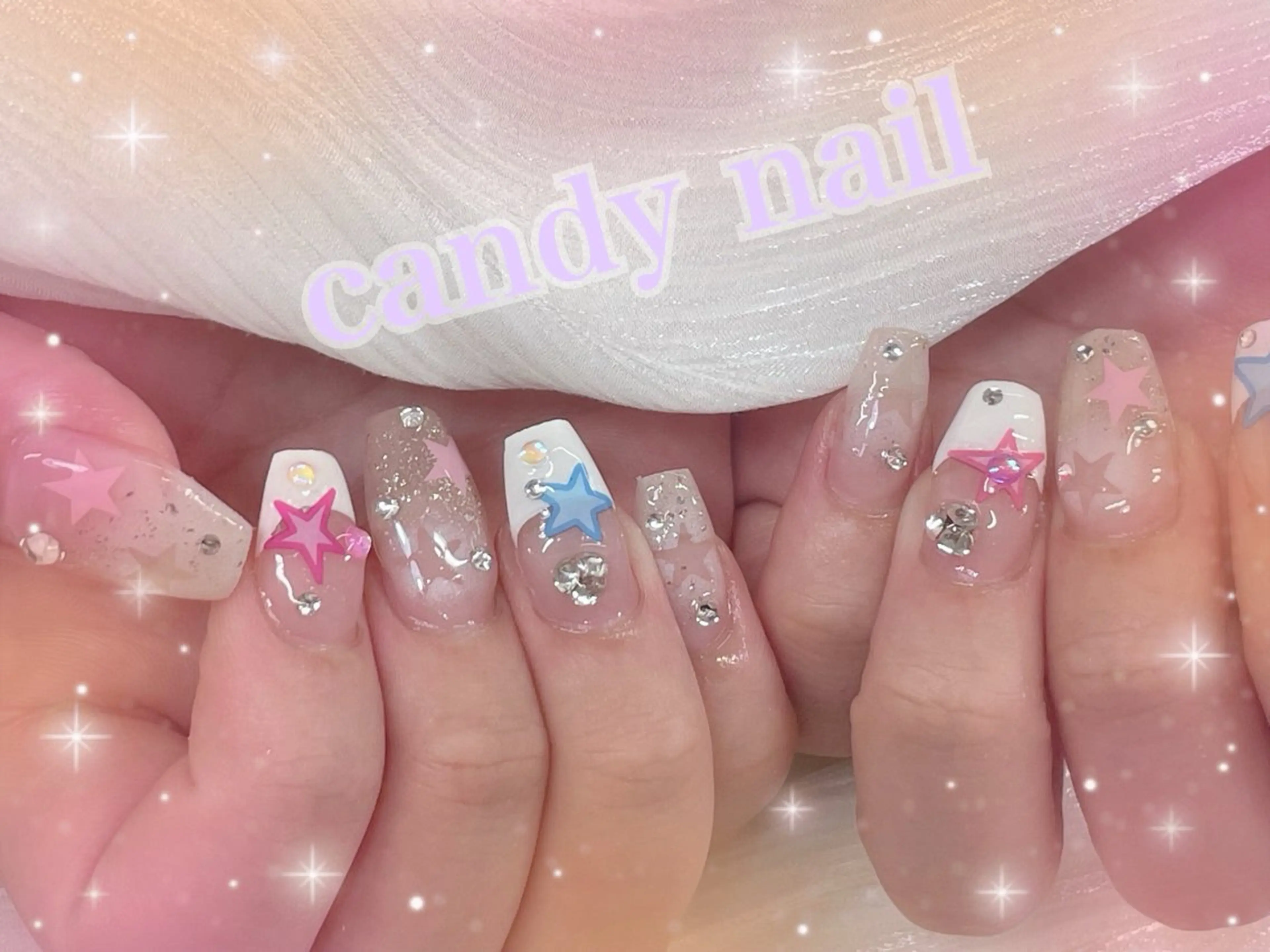 ネイル 持ち込み candy nail 韓国風ワンホンネイルのネイルデザイン