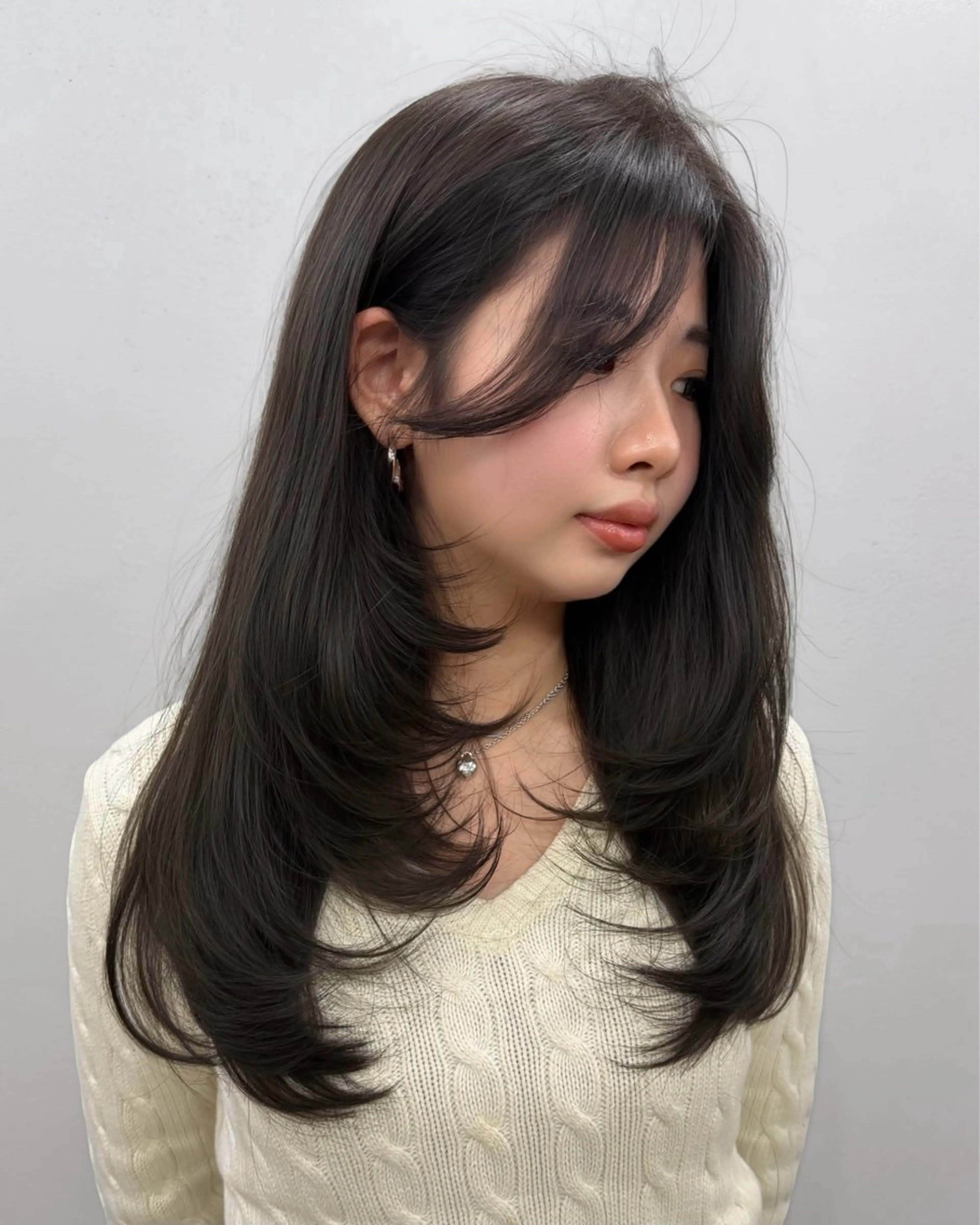 ロング カラー レイヤーカット／韓国 🤎きのした いちかのヘアスタイル