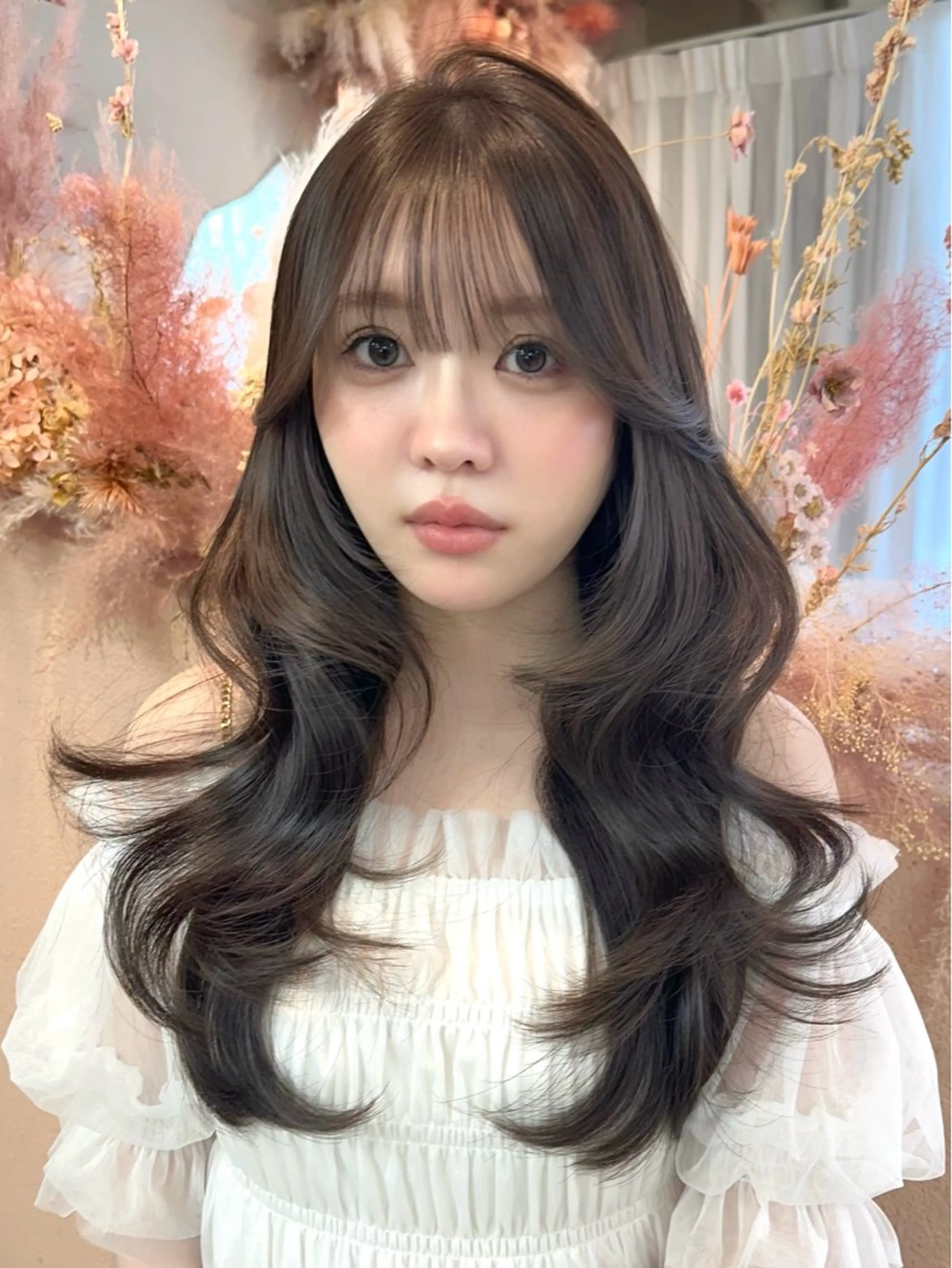ロング カラー ブラウンカラー 透明感カラー レイヤーカット 韓国ヘア🦢🖤 Sayumiのヘアスタイル