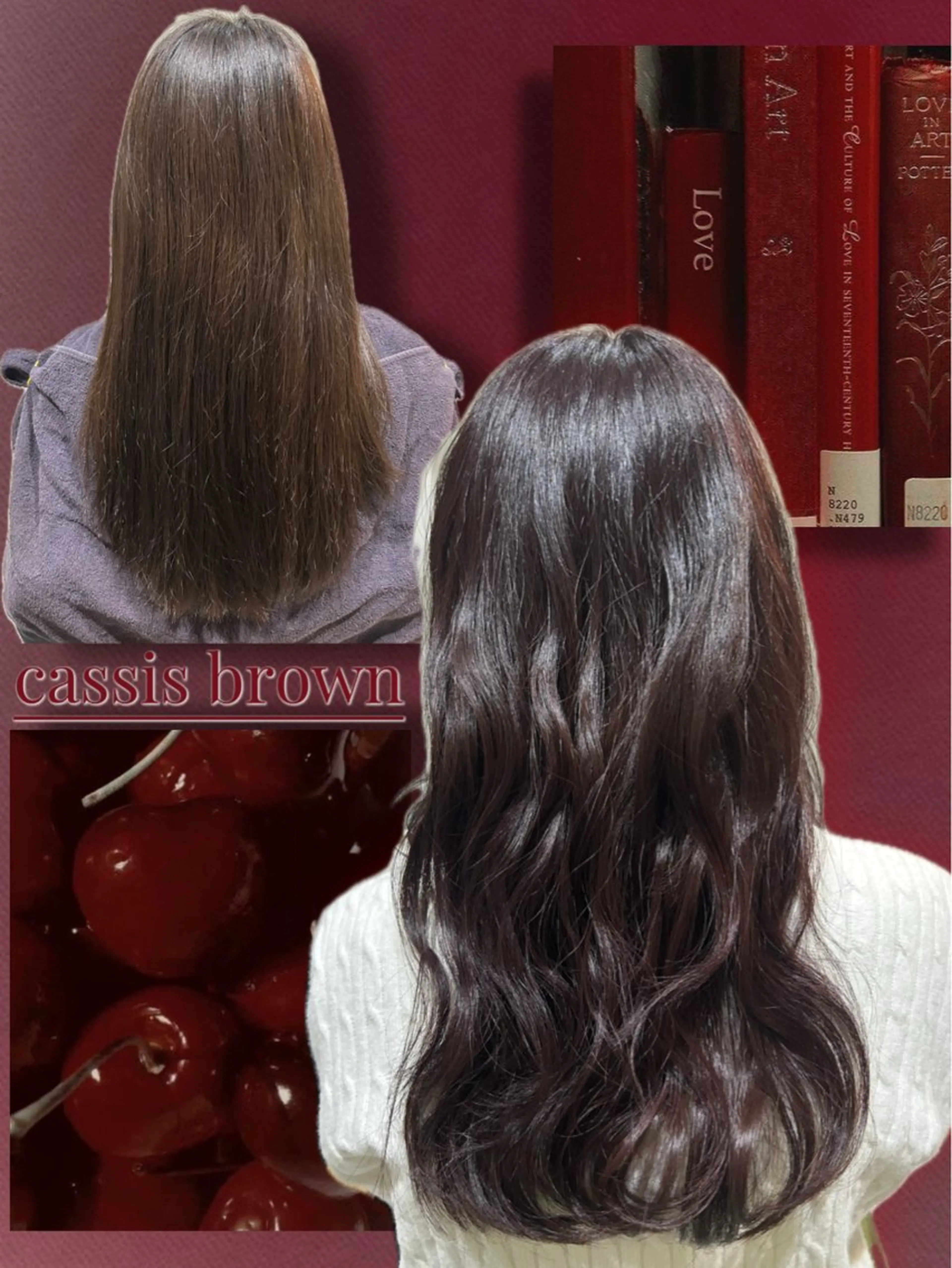 ロング カラー ブラウンカラー カシス ヘアカラー 透明感カラー/暗髪/ ブリーチ/reinaのヘアスタイル