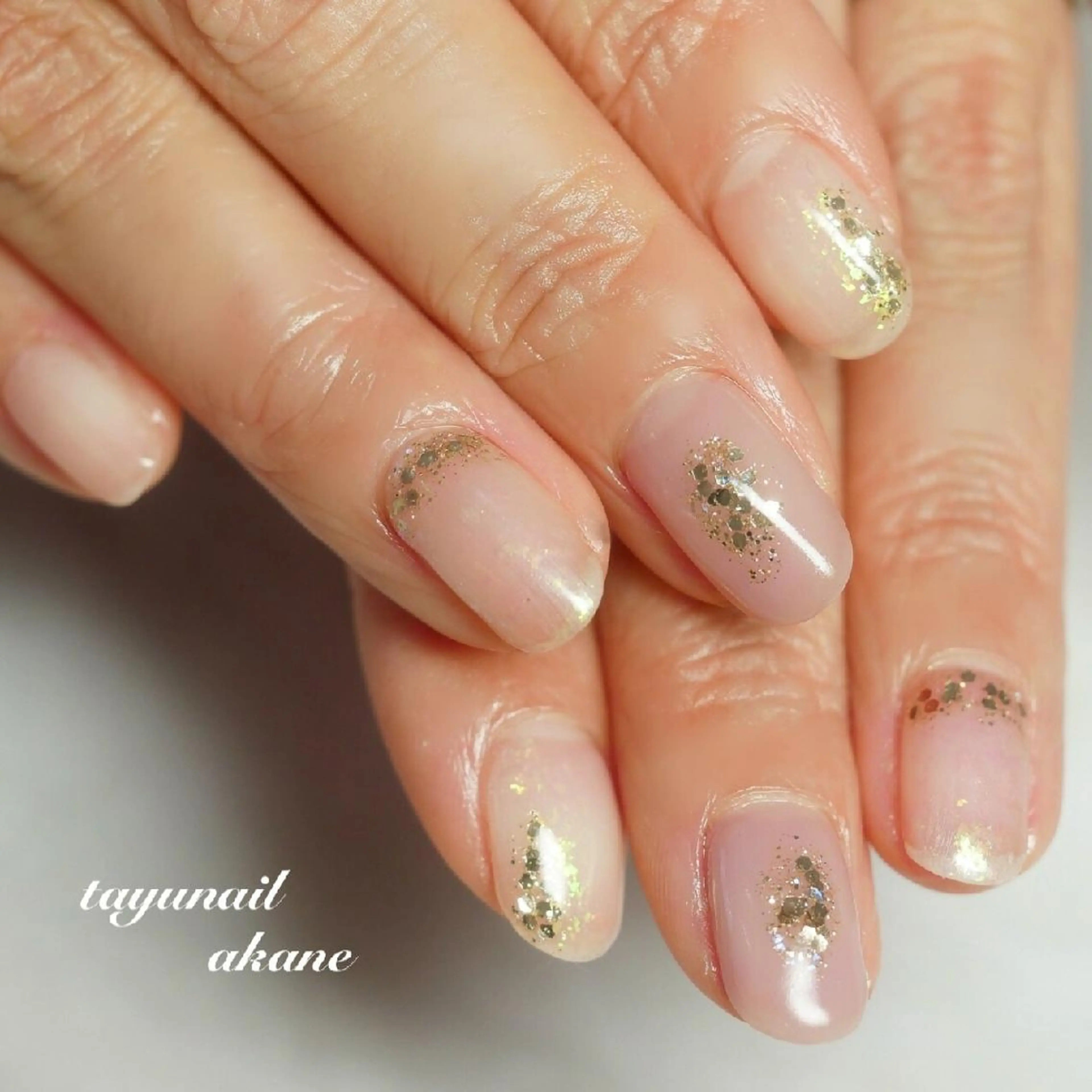 ネイル ブルー ジェルネイル キラキラネイル ラメ(グリッター) パラジェル ネイルサロン 【たゆnail】のネイルデザイン