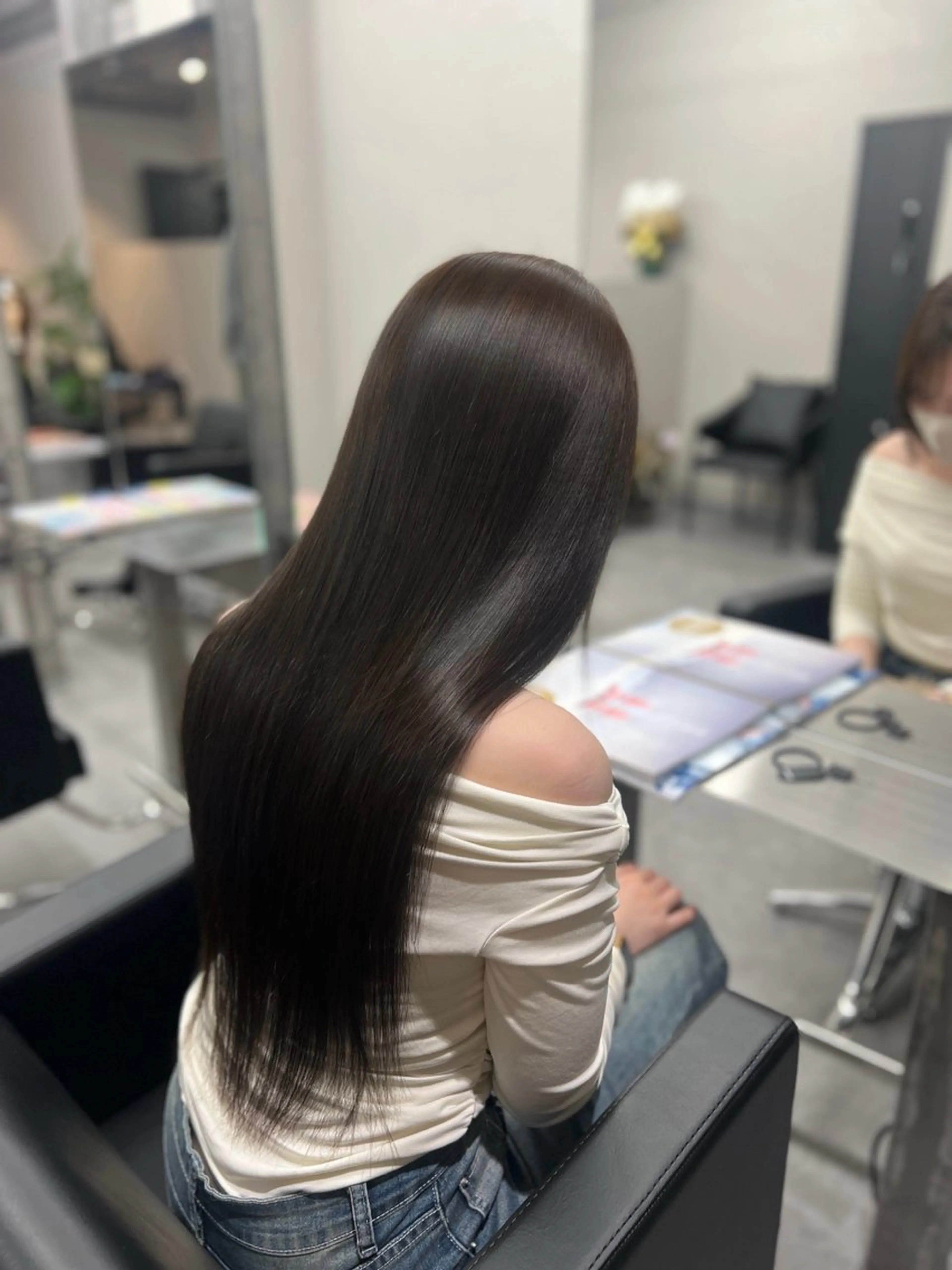ロング カラー トリートメント ヘアカラー もも なのヘアスタイル