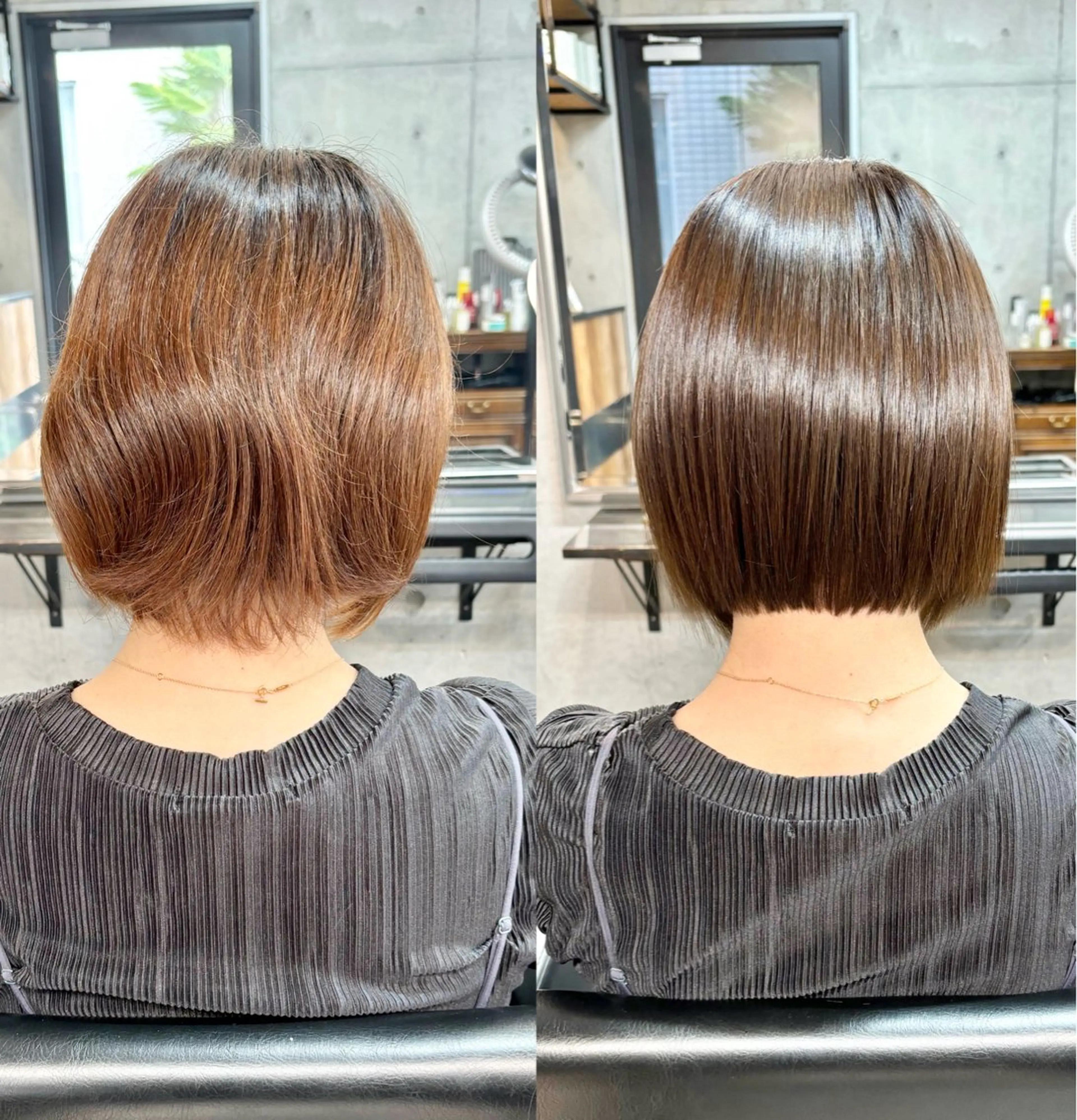 ショート カラー パーマ ボブ 髪質改善 韓国風ヘア レイヤーカット ショートヘア カット ヘアカラー 縮毛矯正 トリートメント ショートボブ髪質改善 縮毛矯正のプロ山道潤のヘアスタイル