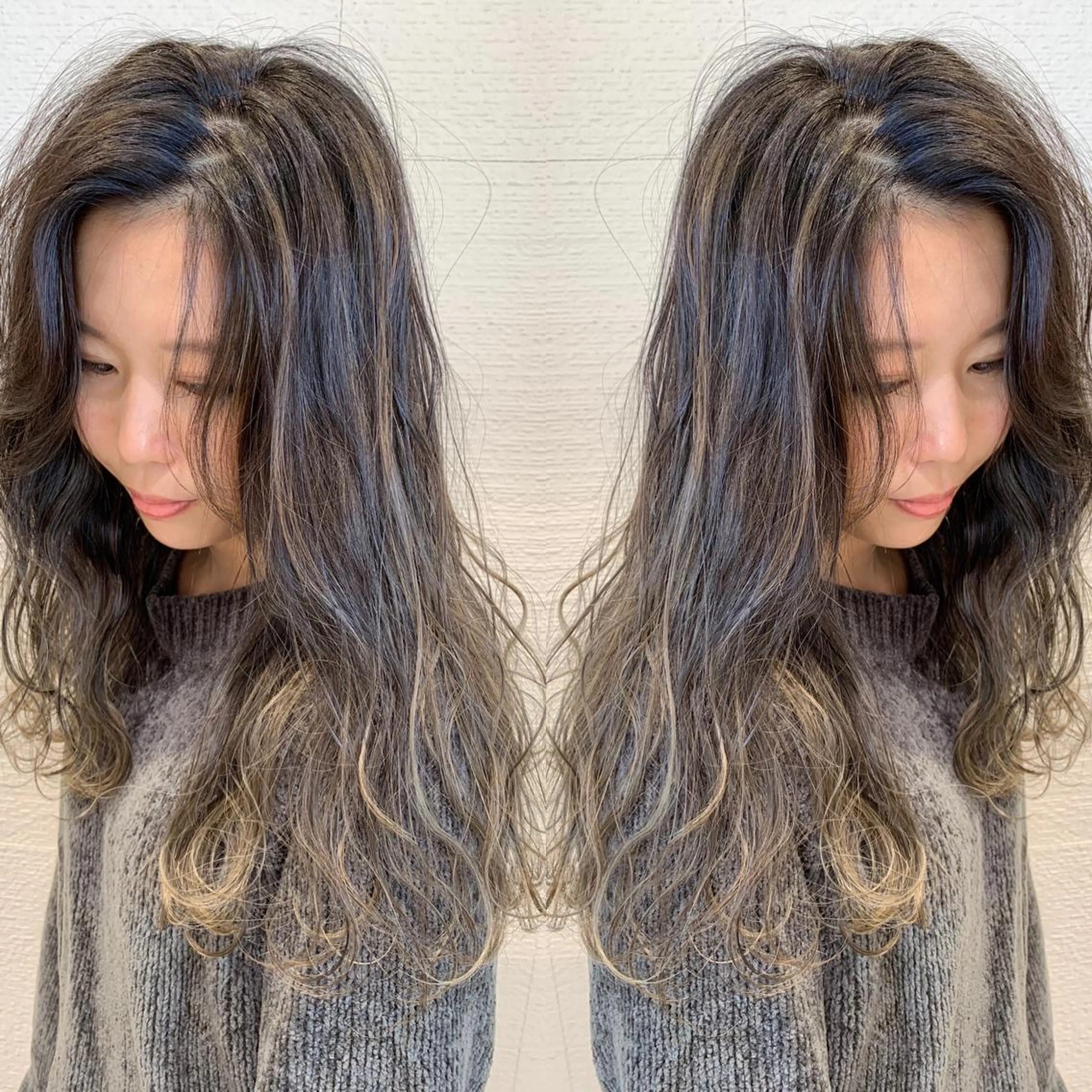 ロング カラー ヘアアレンジ グラデーションカラー ハイライトカラー ハイライト 白髪ぼかしハイライト 茗荷谷駅徒歩2分のヘアスタイル