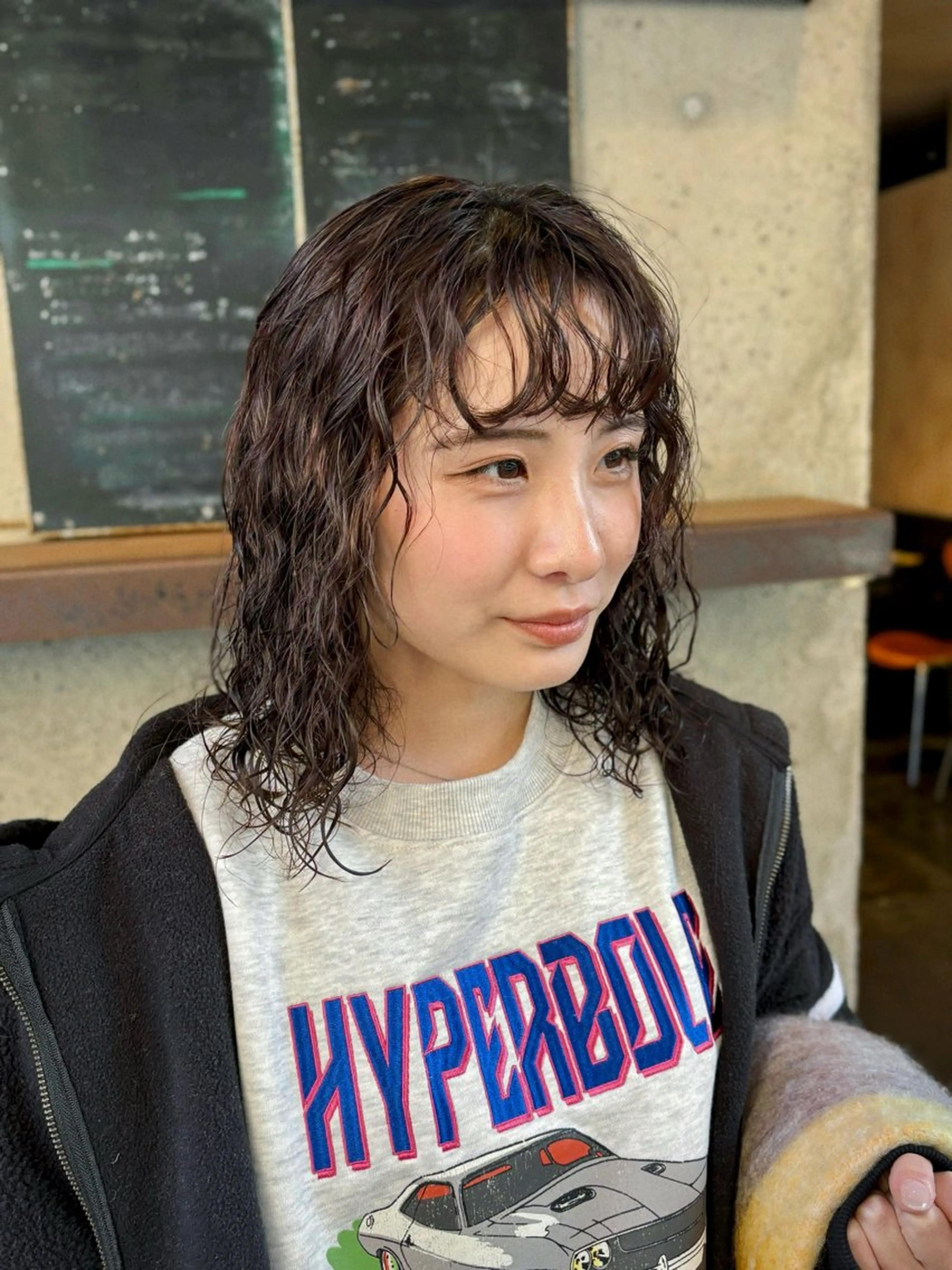 ミディアム パーマ ミディアムパーマ ニュアンスパーマ カット パーマ トリートメント 水原波津輝/ボブ /ニュアンスパーマのヘアスタイル