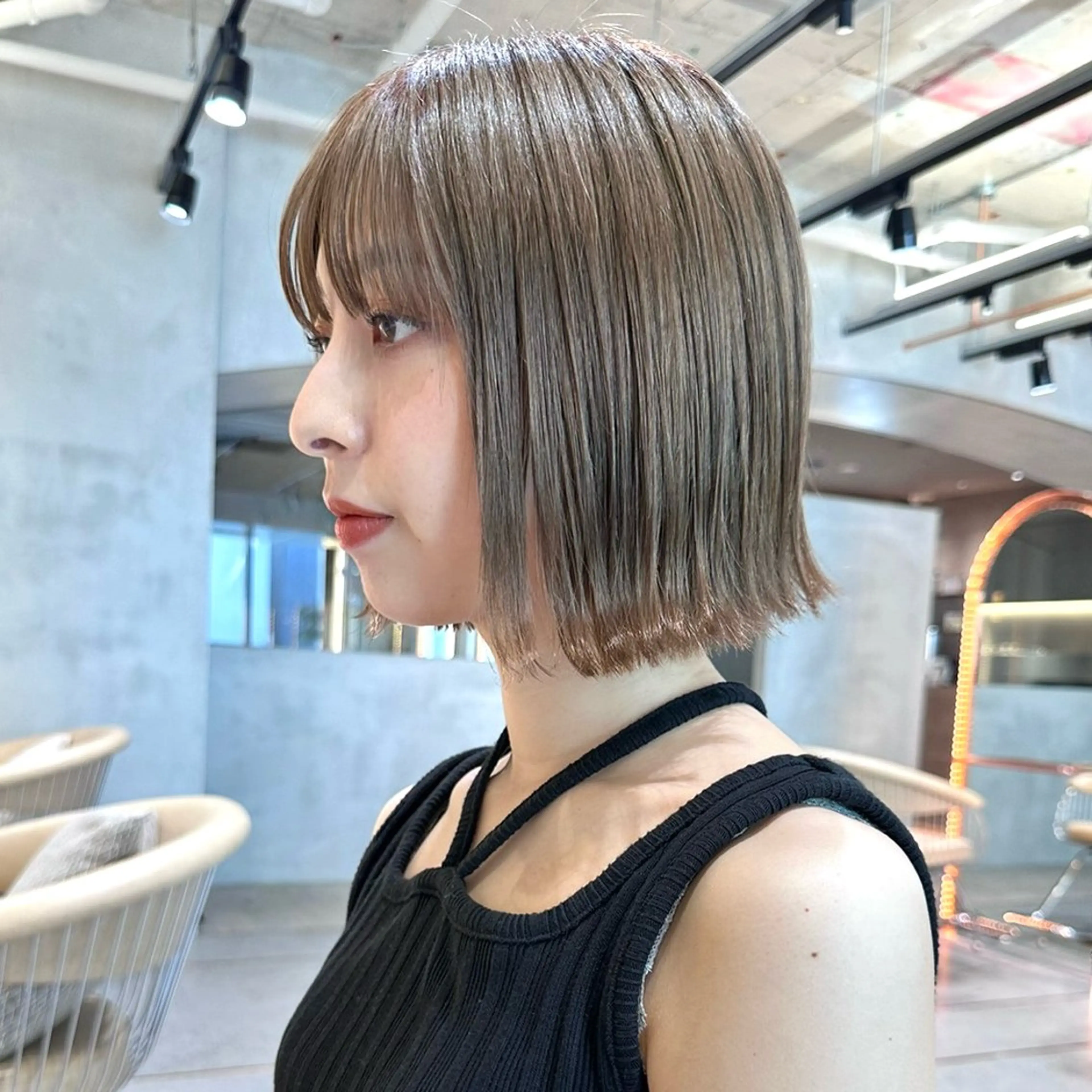 ミディアム カラー ボブ 似合わせカット 外ハネヘア ボブ/くびれボブ/ 髪質改善/Ru-kaのヘアスタイル