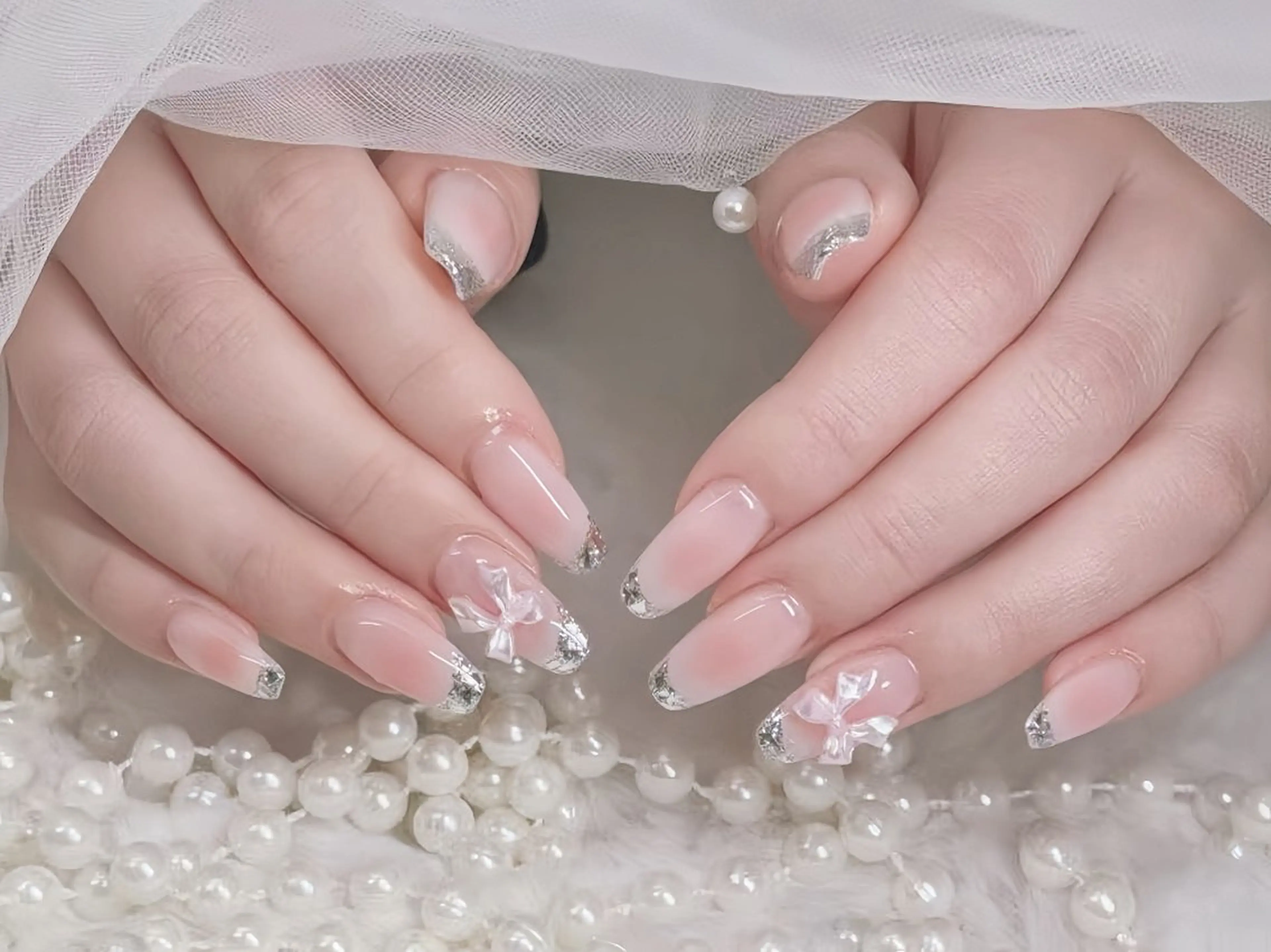 ネイル チークネイル 長さ出し ジェルネイル 韓国ネイル マグネットネイル Egao Nail錦糸町店のネイルデザイン