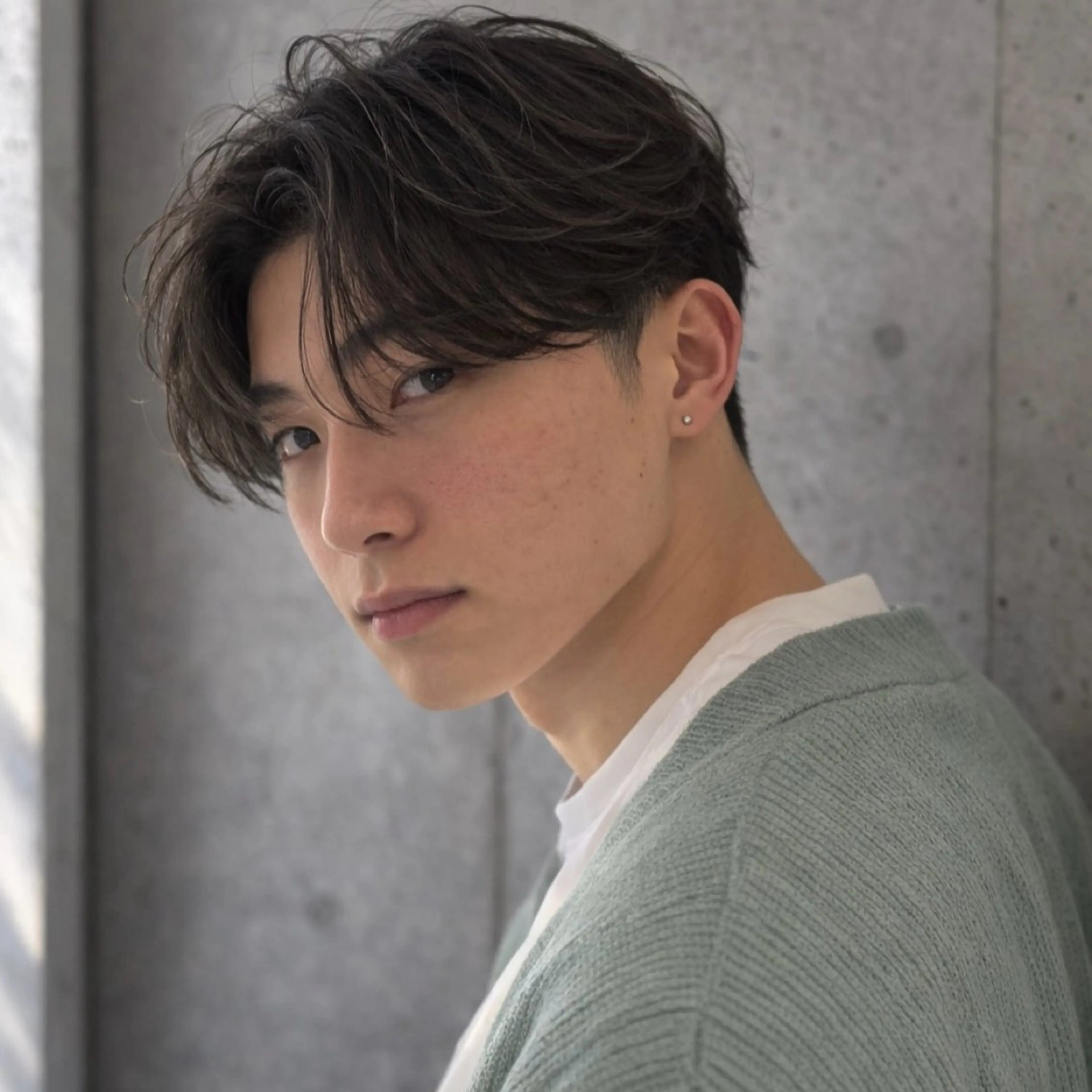 メンズ カット パーマ シャドウ/フェザー ニュアンスヘアメンズのヘアスタイル