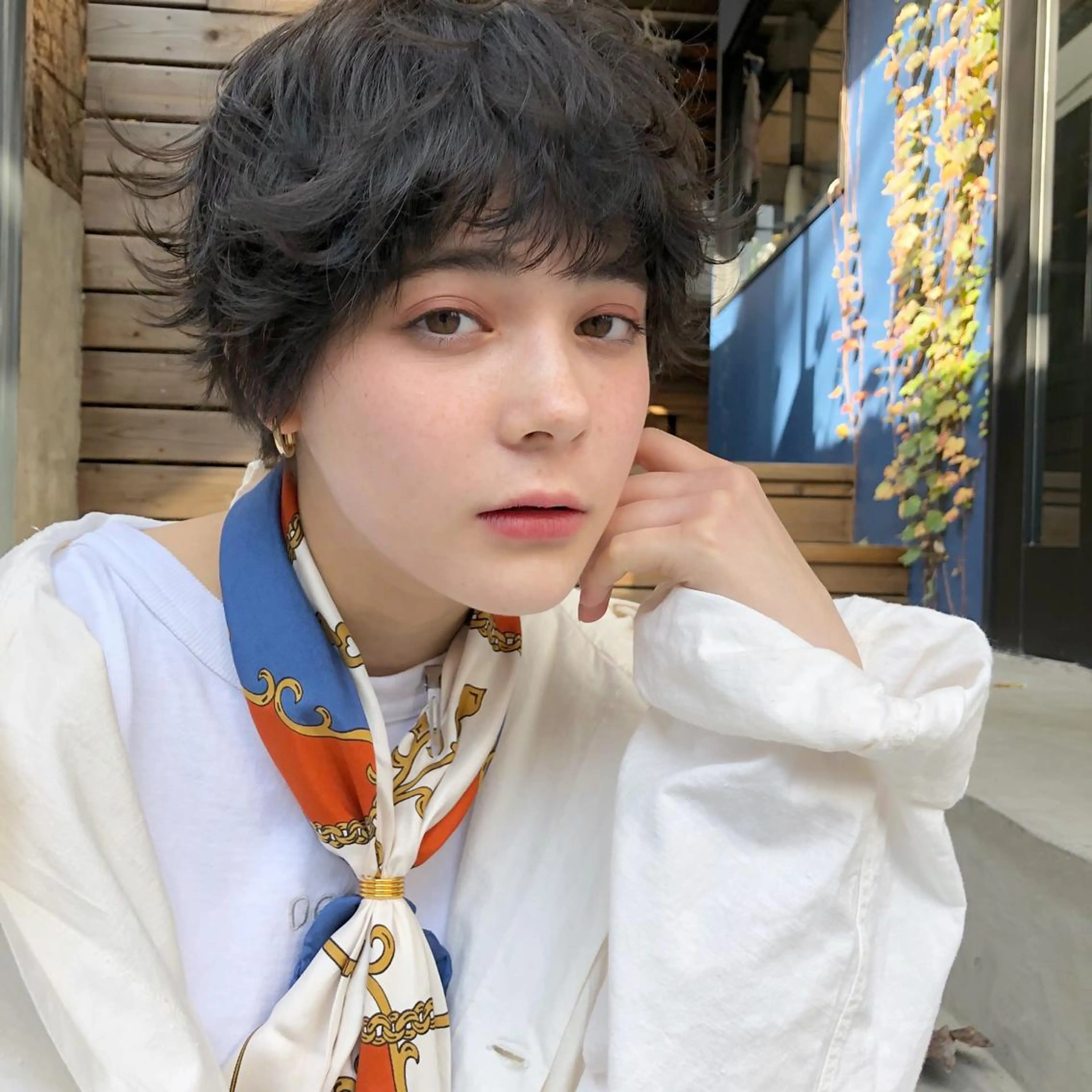 ショート カラー パーマ happy  man 🌸血色カラー🌸のヘアスタイル