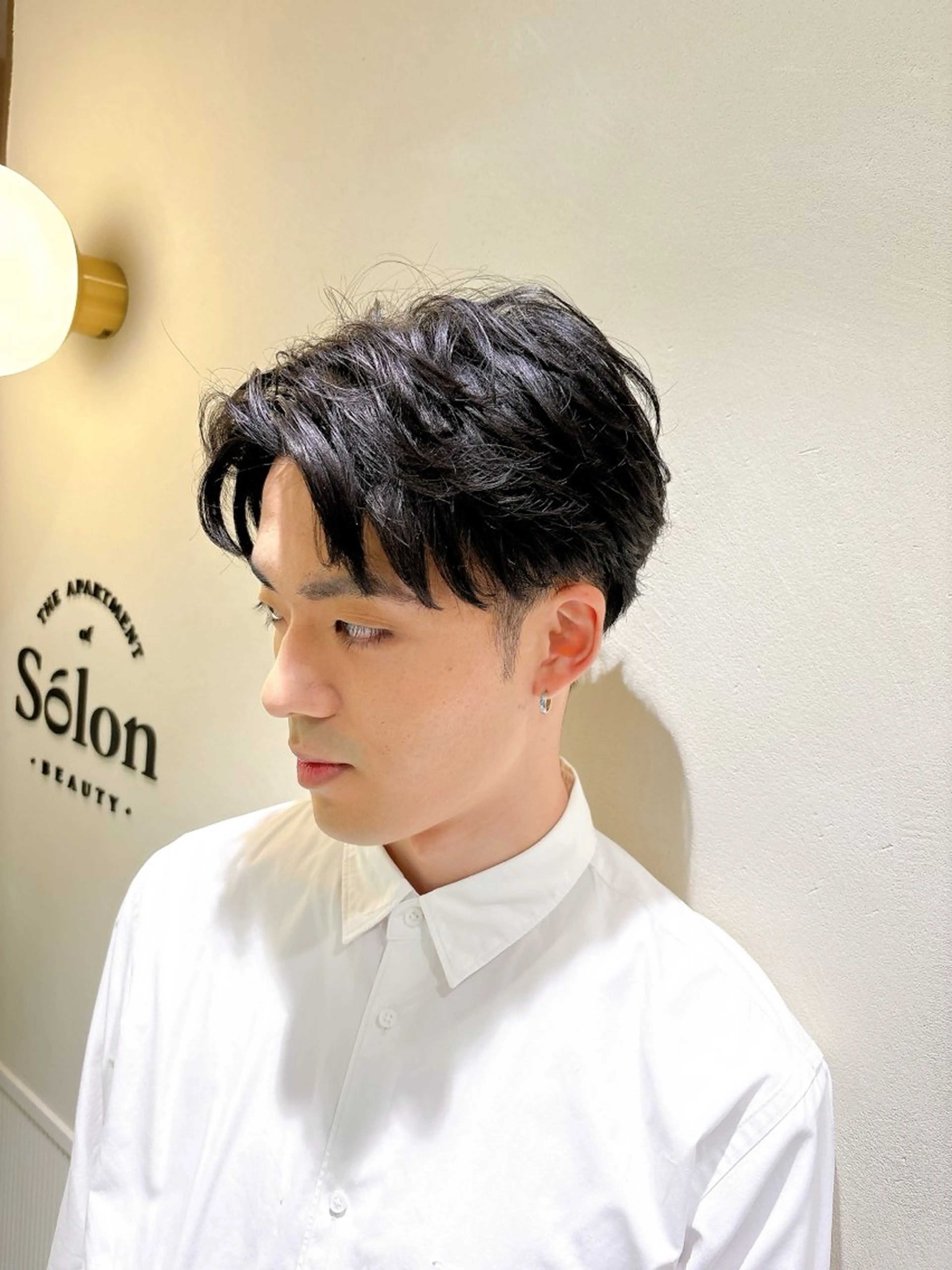 ショート パーマ メンズ センターパート フェザーパーマ メンズパーマ カット パーマ ヘッドスパ TV出演&受賞歴有☆ 宮本輝正のヘアスタイル