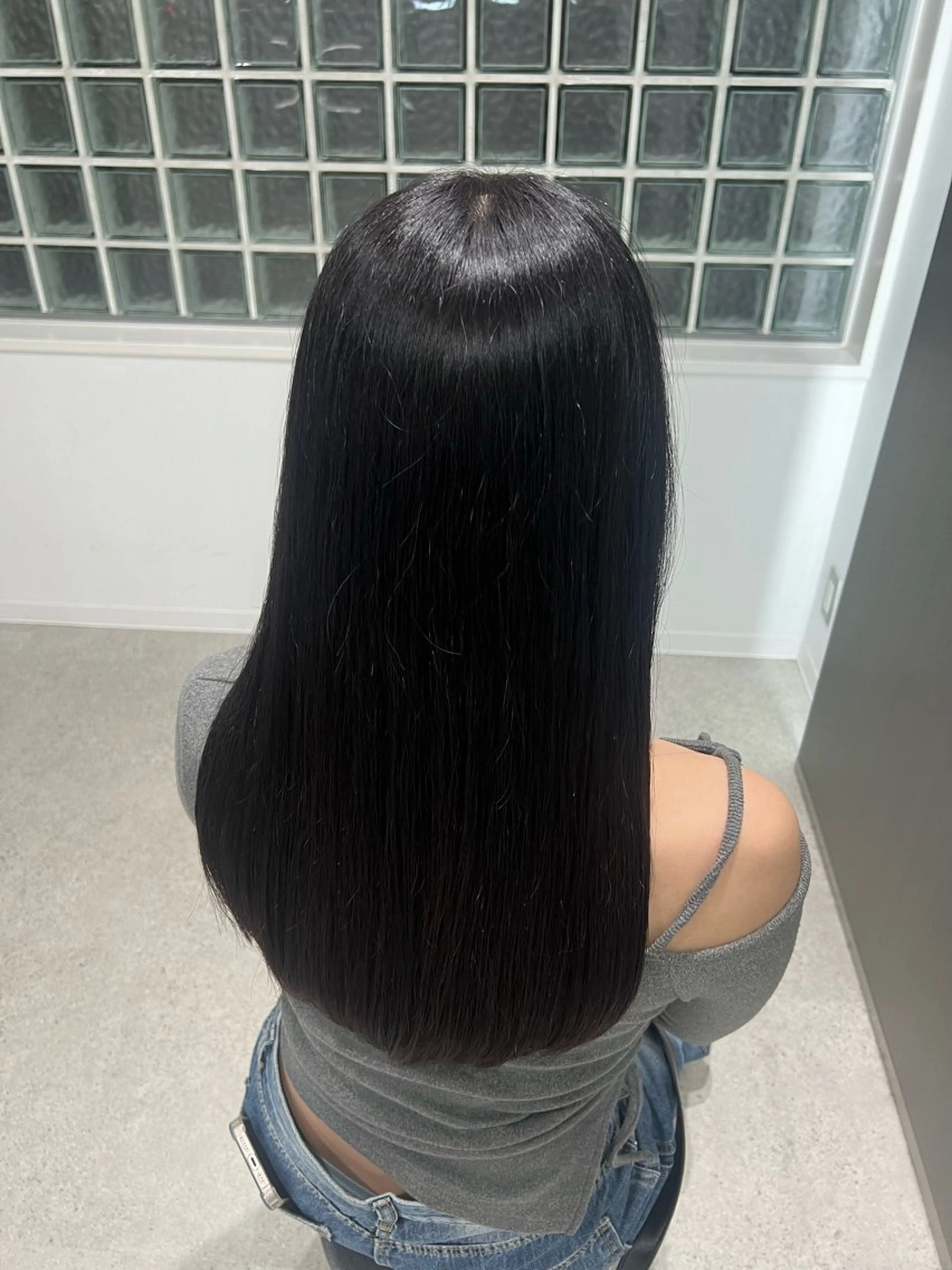 🌙実習・就活にオススメ🌙 🖤黒染めじゃないうるツヤ暗髪🐈‍⬛ 🫧【🖤暗髪ワンカラー➕髪質改善Tr🖤】の写真