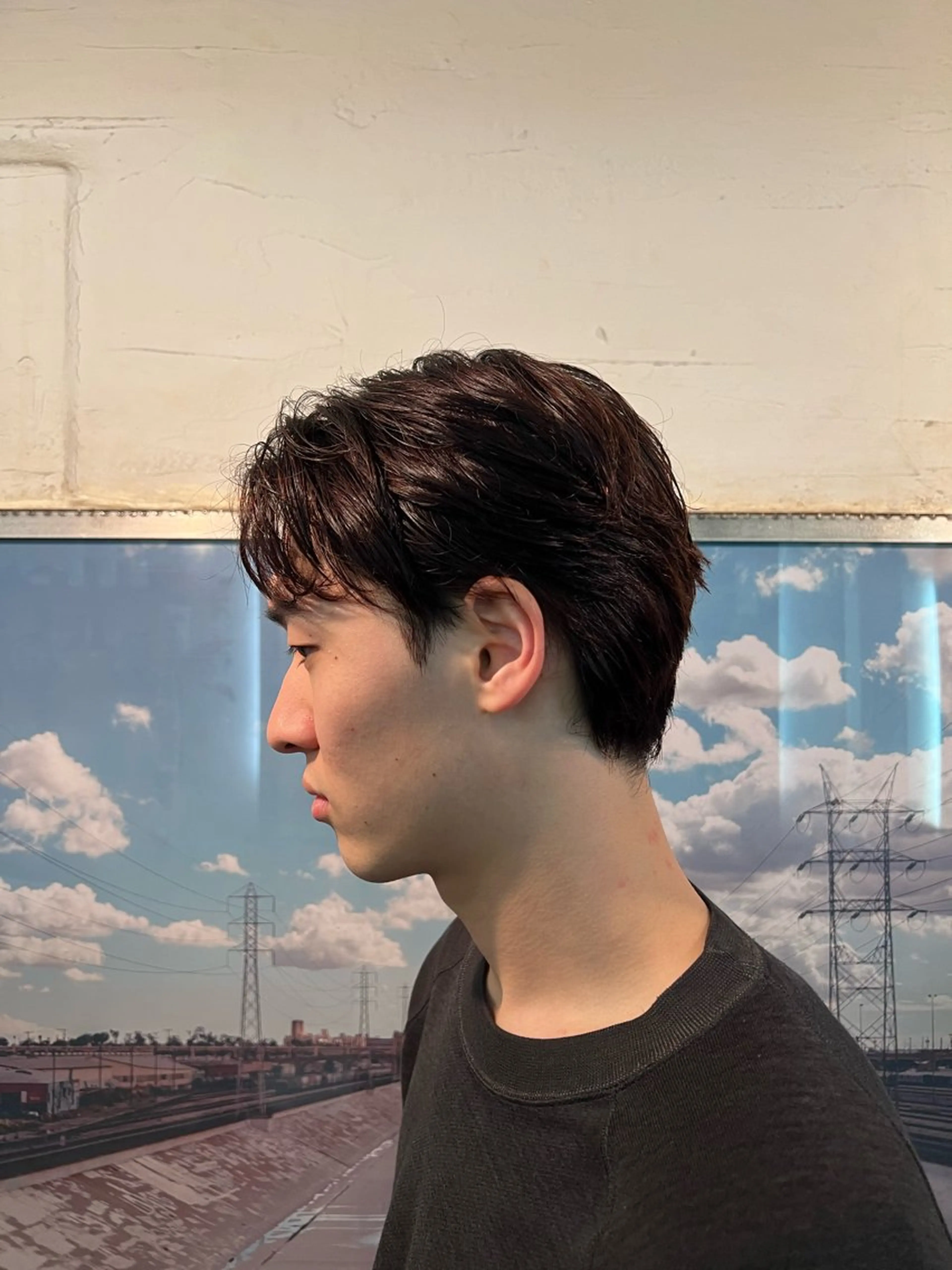 ミディアム メンズ 稲村 獅童のヘアスタイル