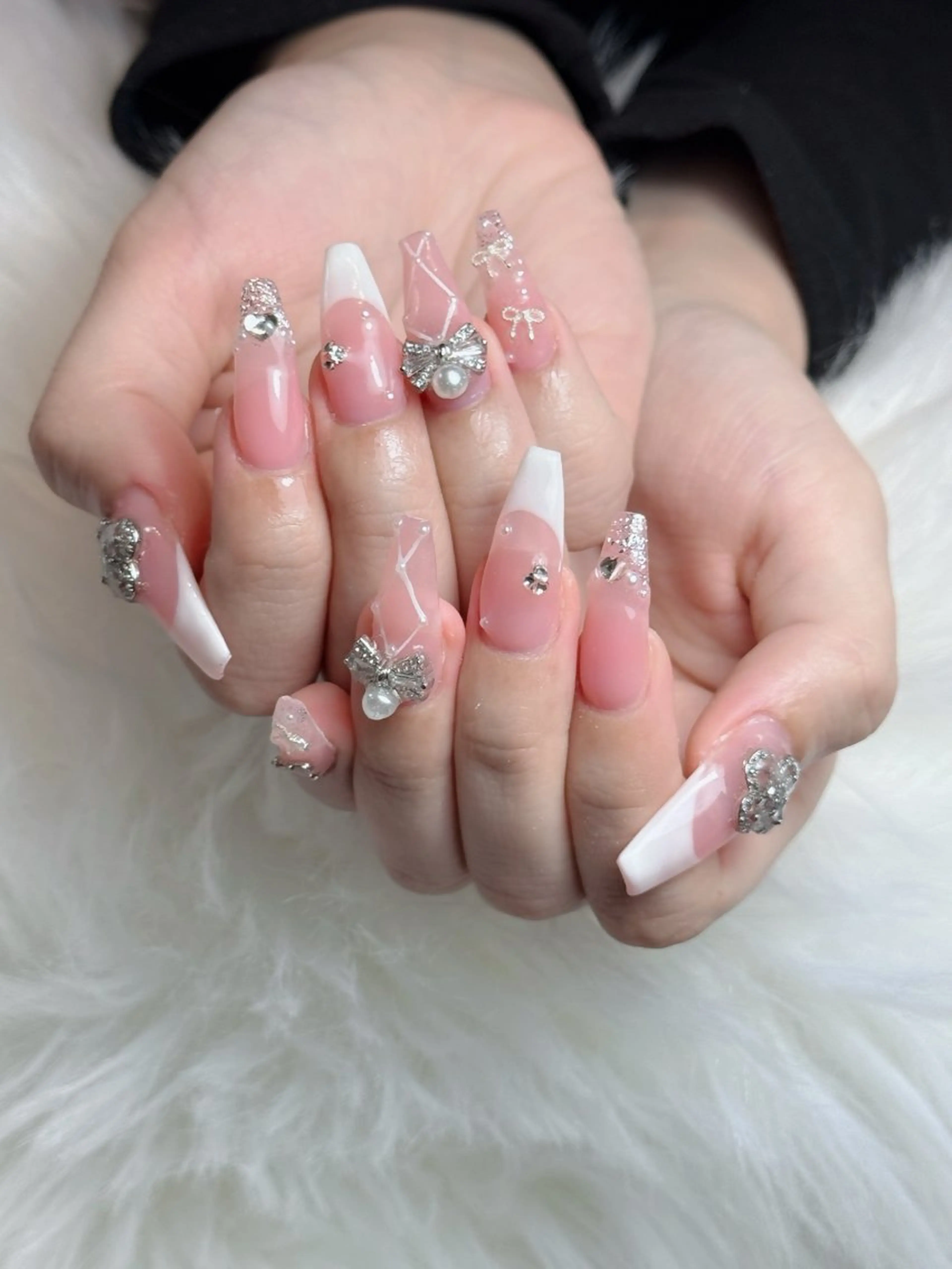 ネイル フットネイル フレンチネイル グラデーション 韓国ネイル ロングネイル ハンドネイル Hani Nail Salonのネイルデザイン