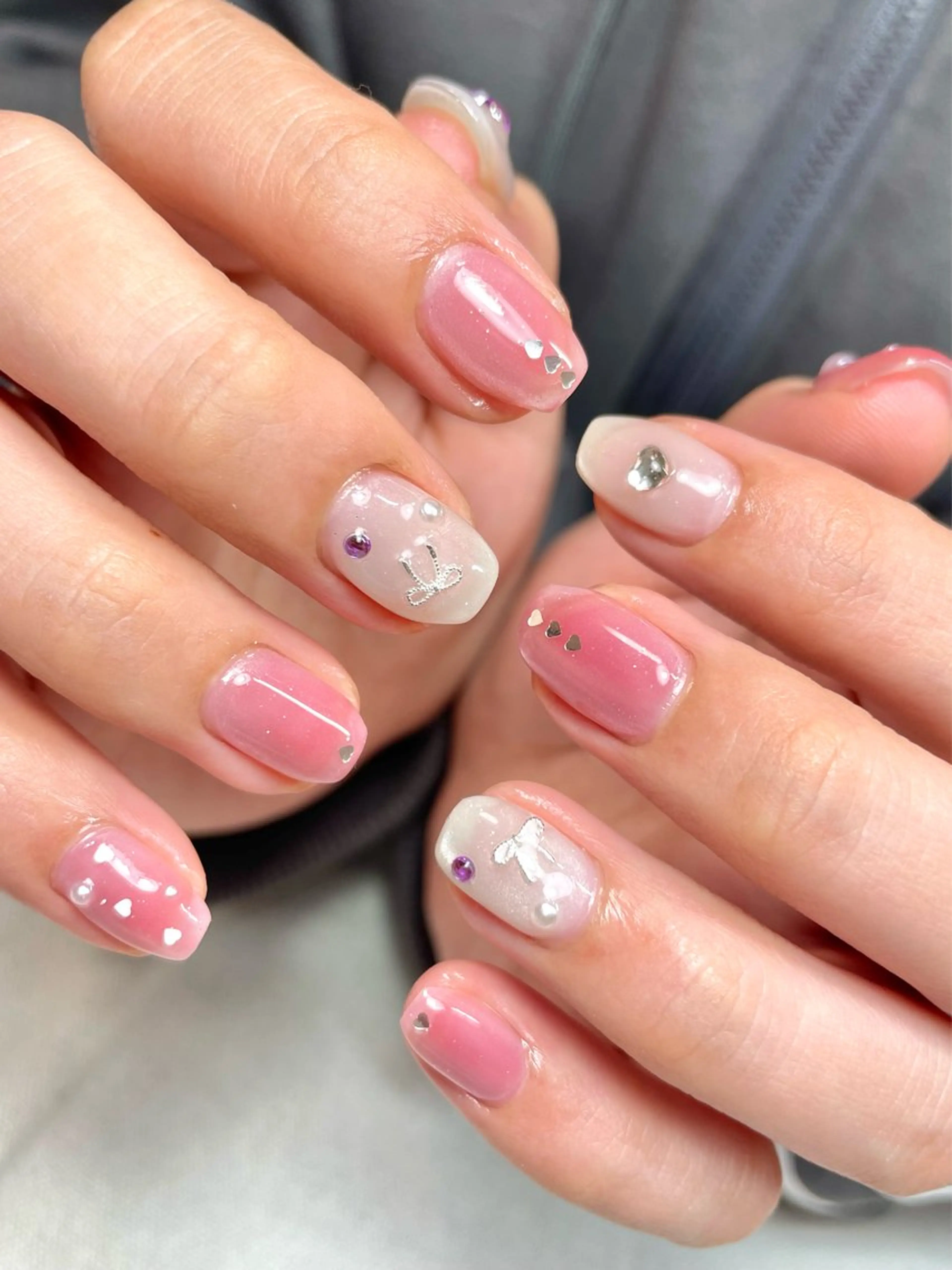 ネイル ハート ハンドネイル nail salon Cottonのネイルデザイン