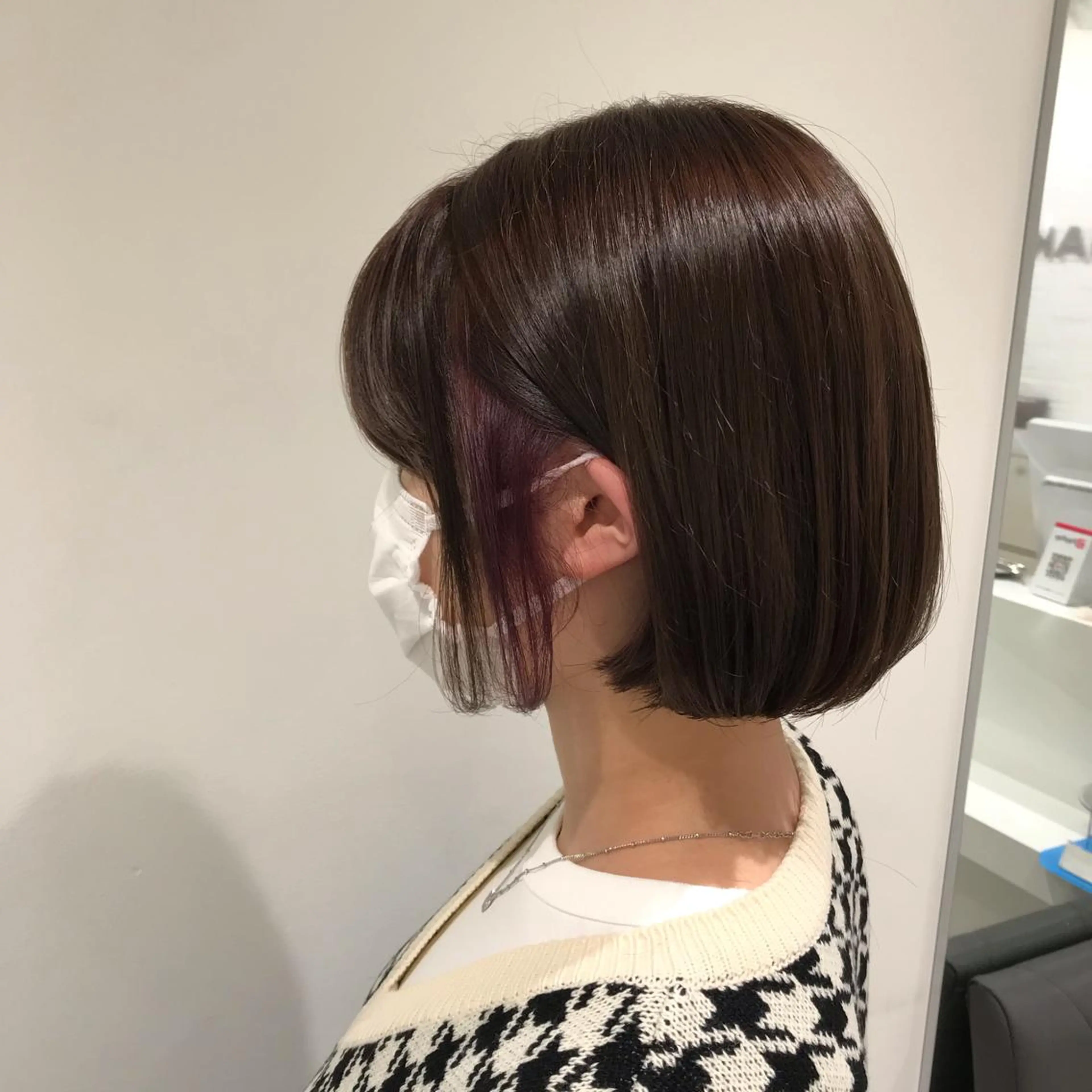 ミディアム カラー 透明感カラー イヤリングカラー グレージュ イルミナカラー ラベンダーカラー ヘアカラー トリートメント 【暖色カラー特化】 中山由梨のヘアスタイル