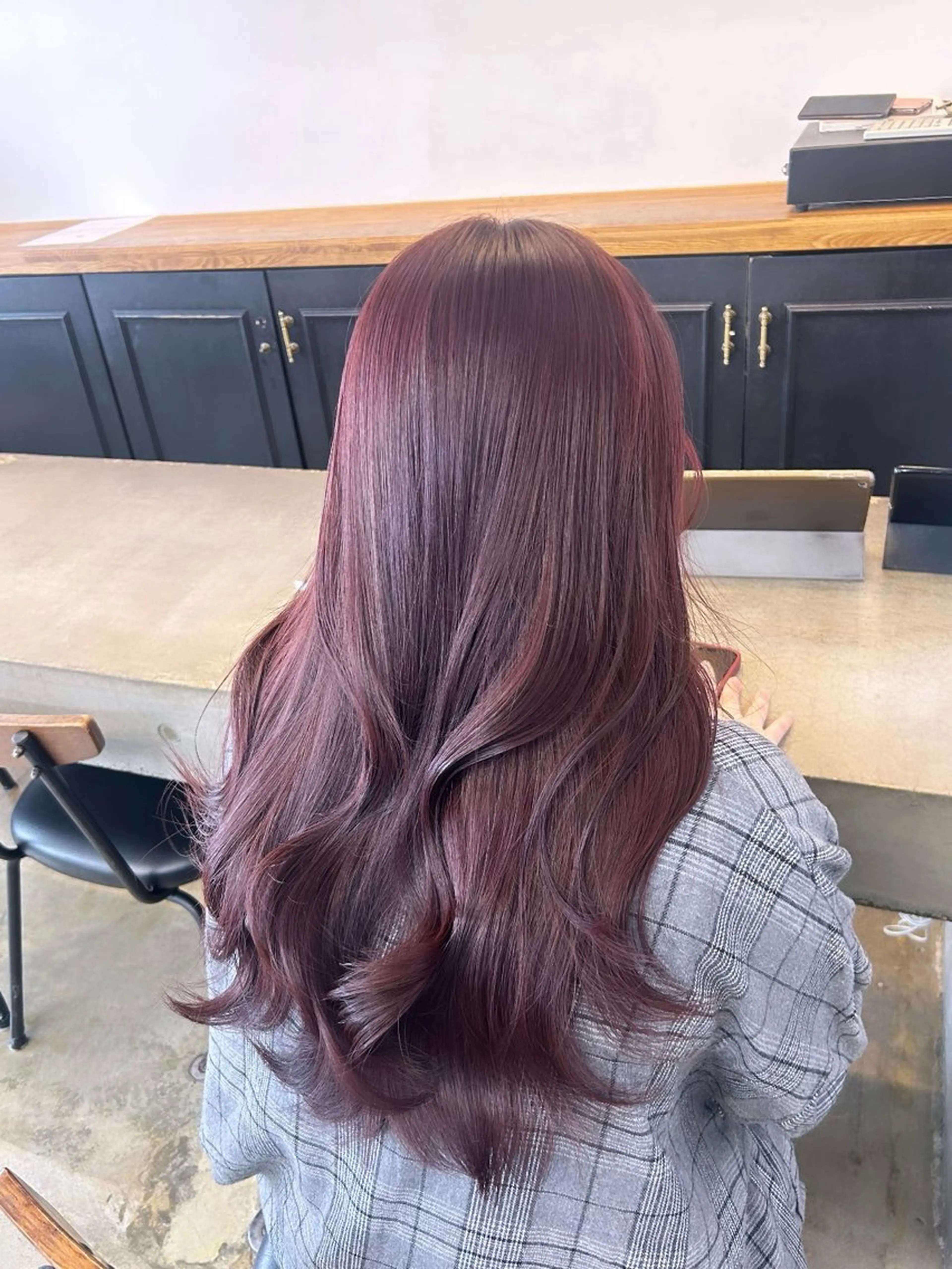 ロング カラー ヘアカラー トリートメント 🌷ラベンダーピンク 顔まわり🌷ねいろのヘアスタイル