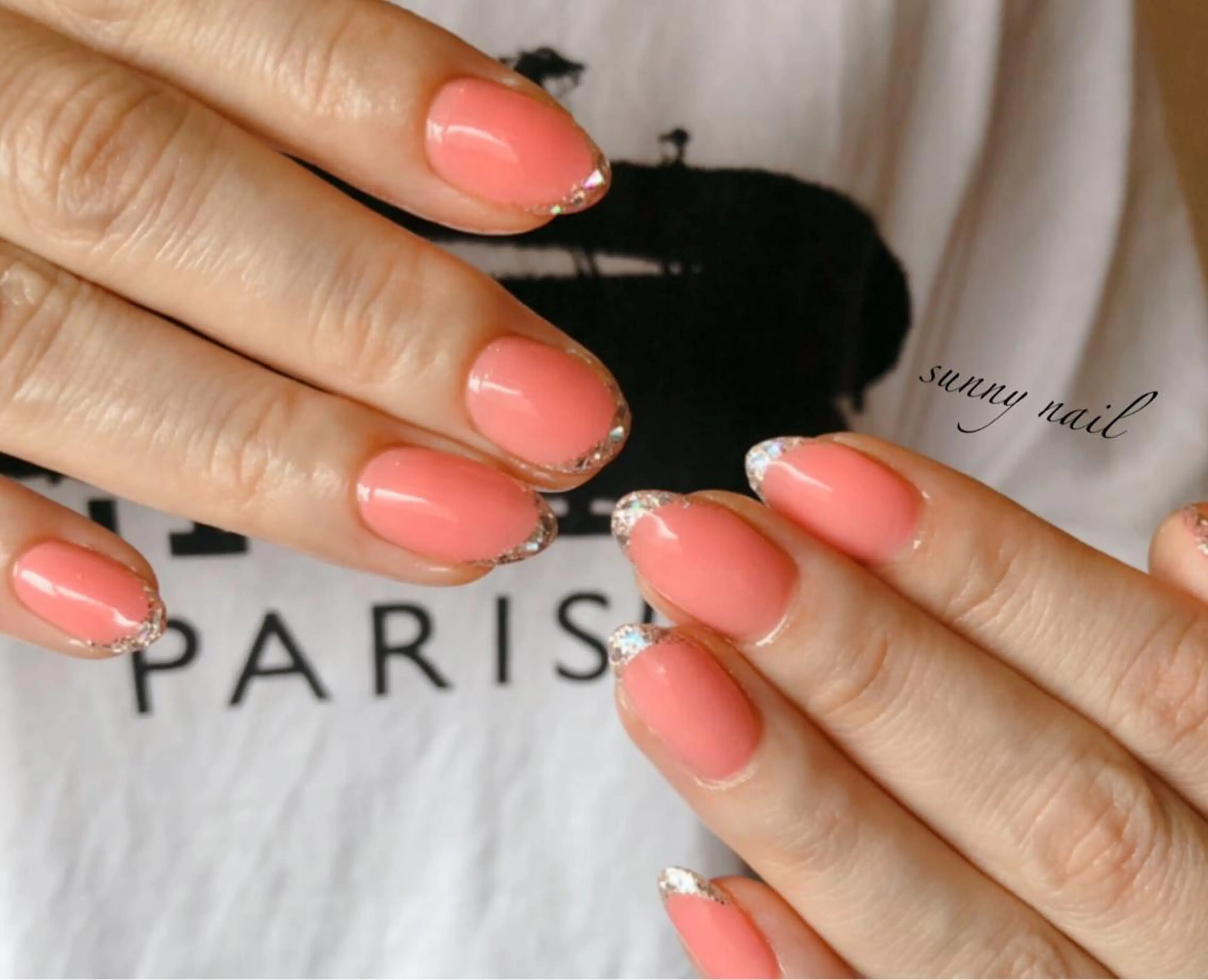 ネイル フレンチネイル ガラスフレンチ sunny nailのネイルデザイン