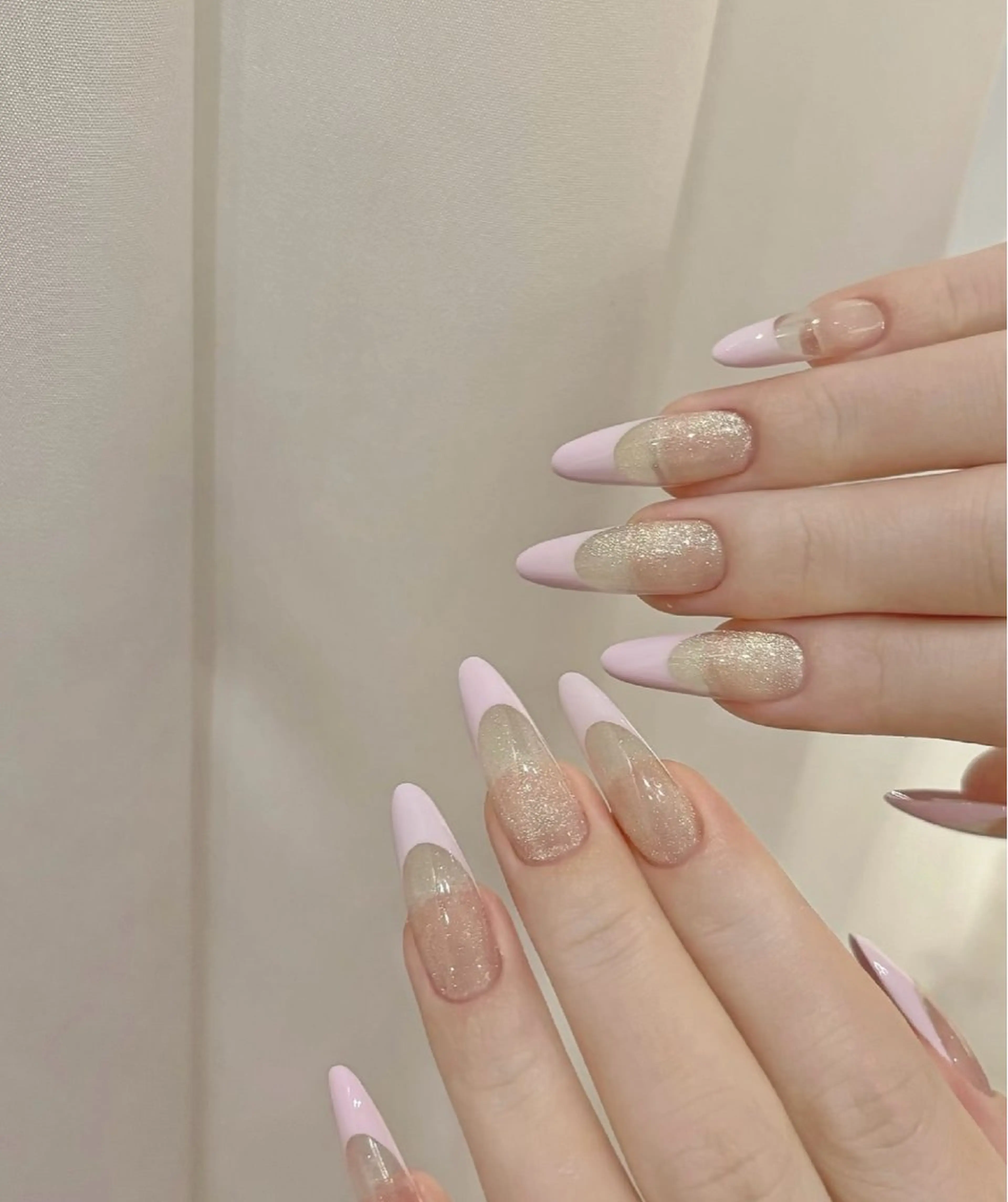 ネイル フラワーネイル フレンチネイル ジェルネイル ガラスフレンチ ハート ハンドネイル BabyYouMi nailのネイルデザイン