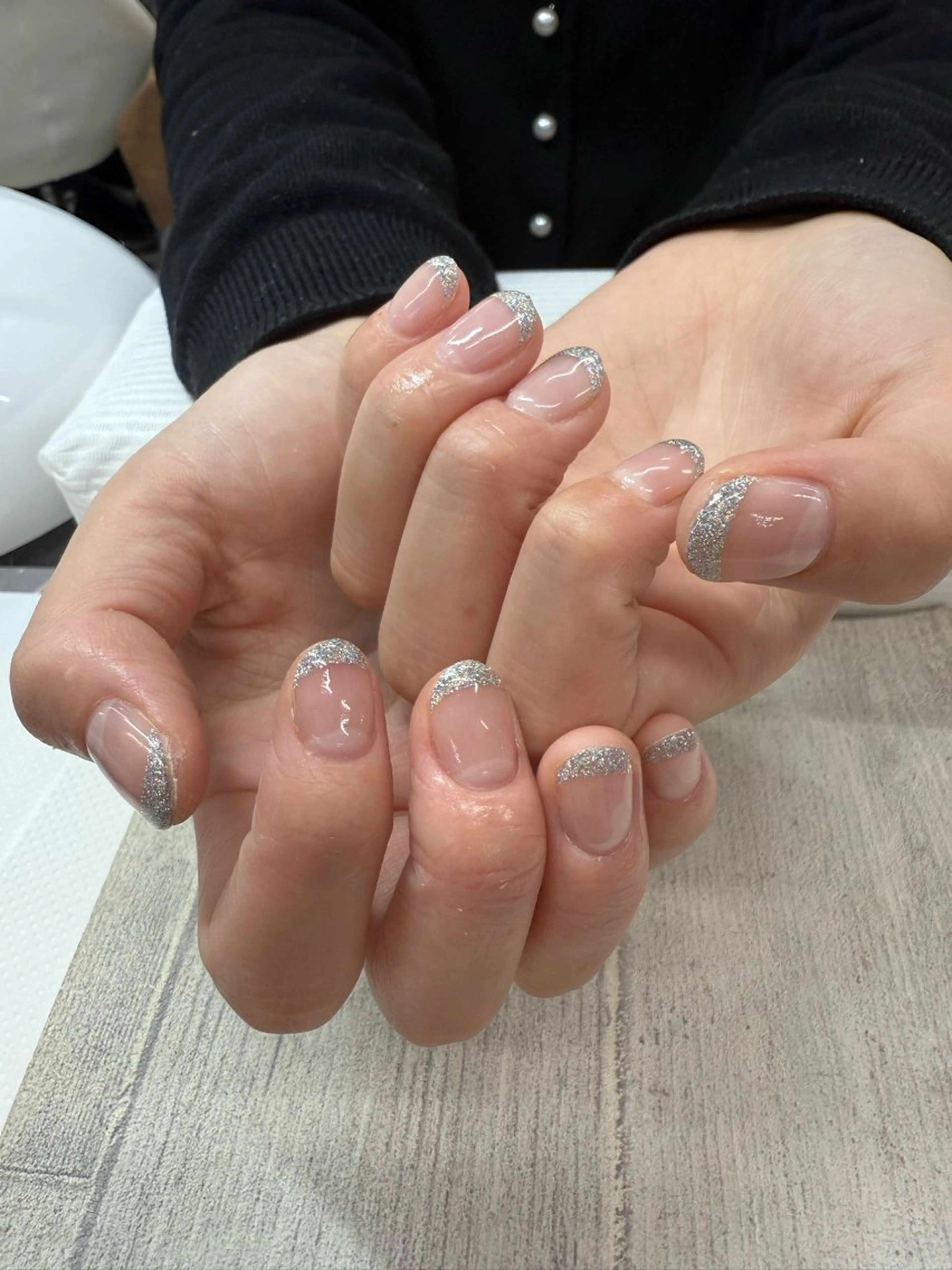 ネイル フレンチネイル ラメ(グリッター) maxkelly チロルのネイルデザイン