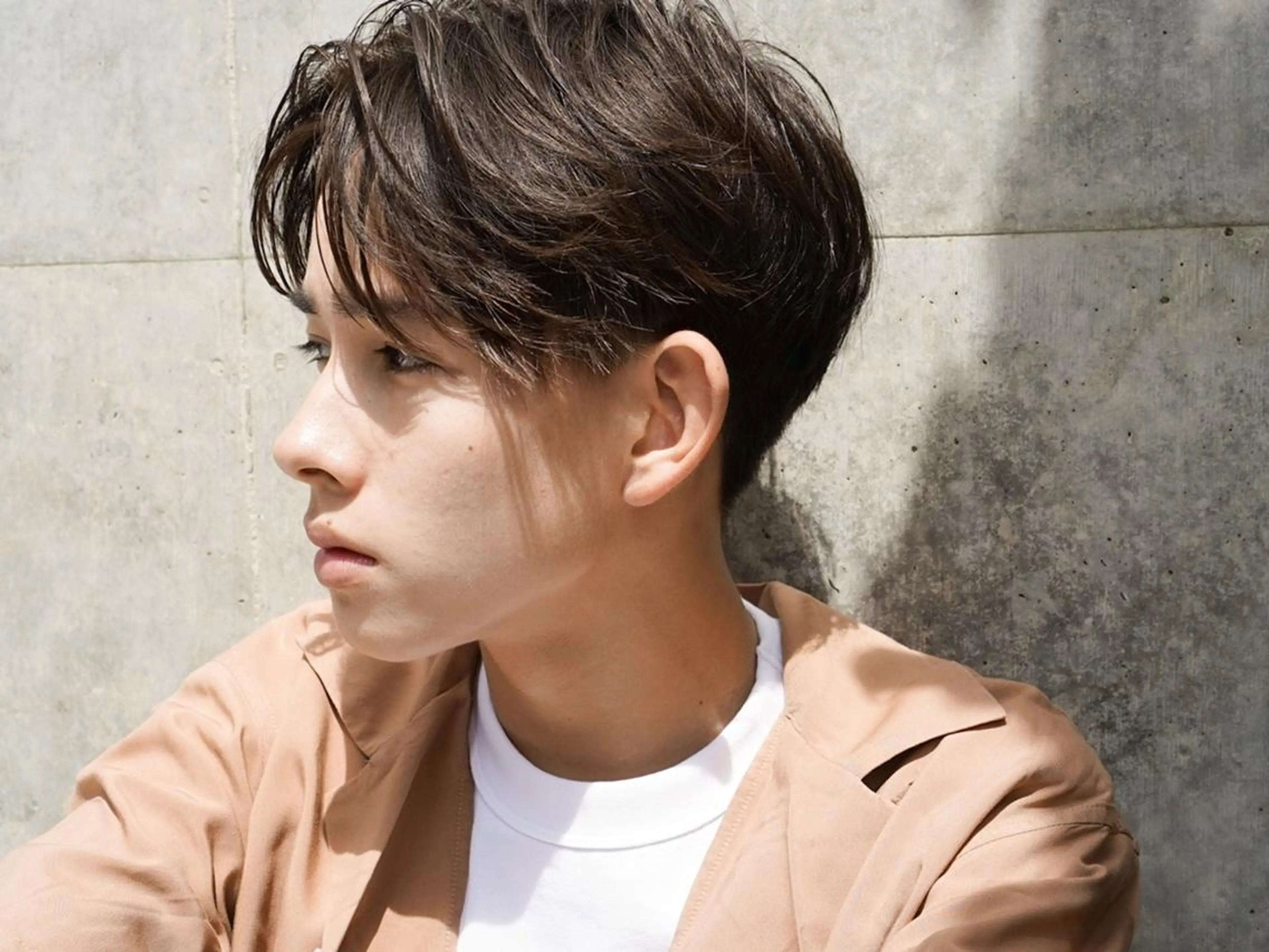 カラー メンズ オールバック アップバング センターパート コンマヘア カルマパーマ N° +aero 横浜のヘアスタイル