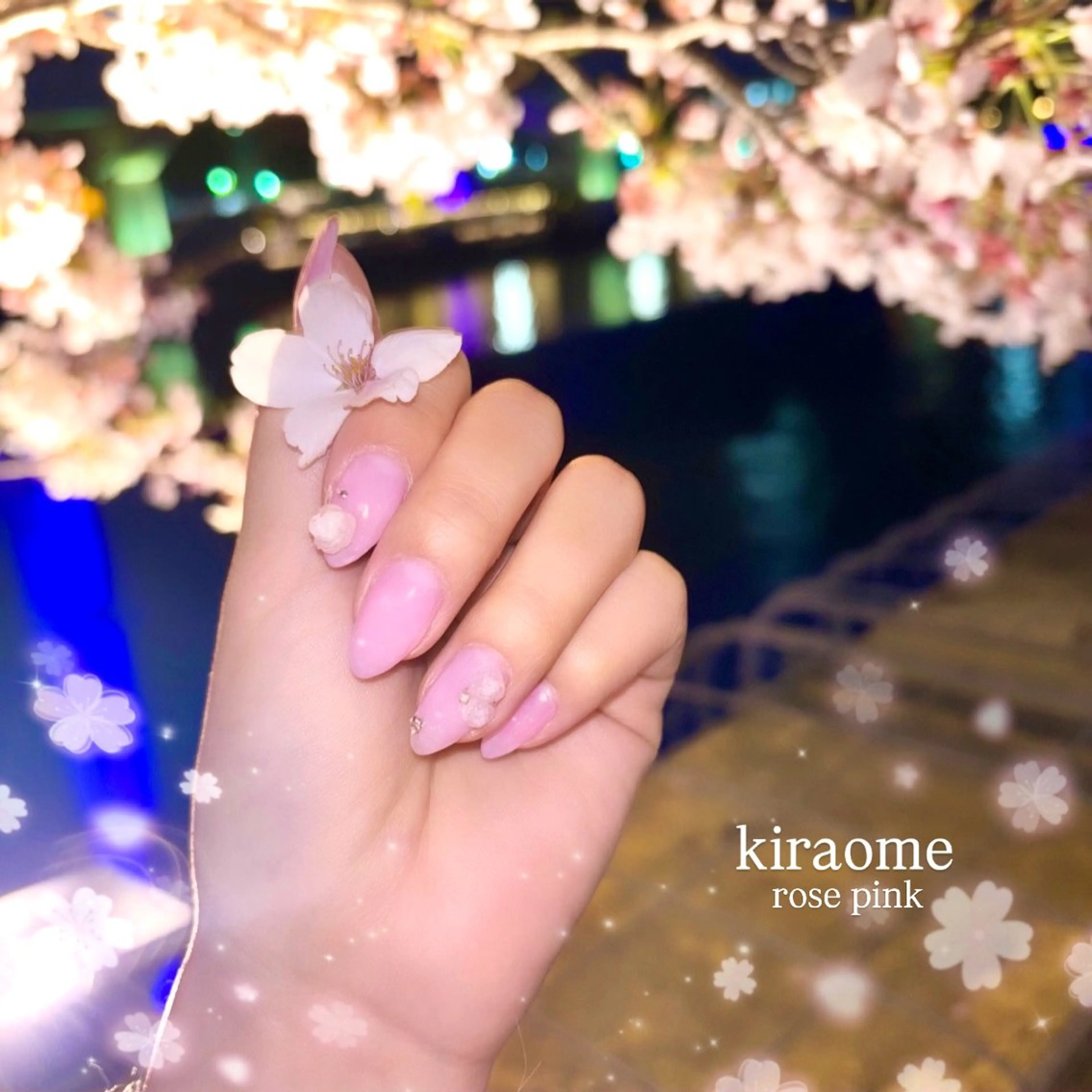 ネイル ピンク ハンドネイル キラオメ Neneのネイルデザイン