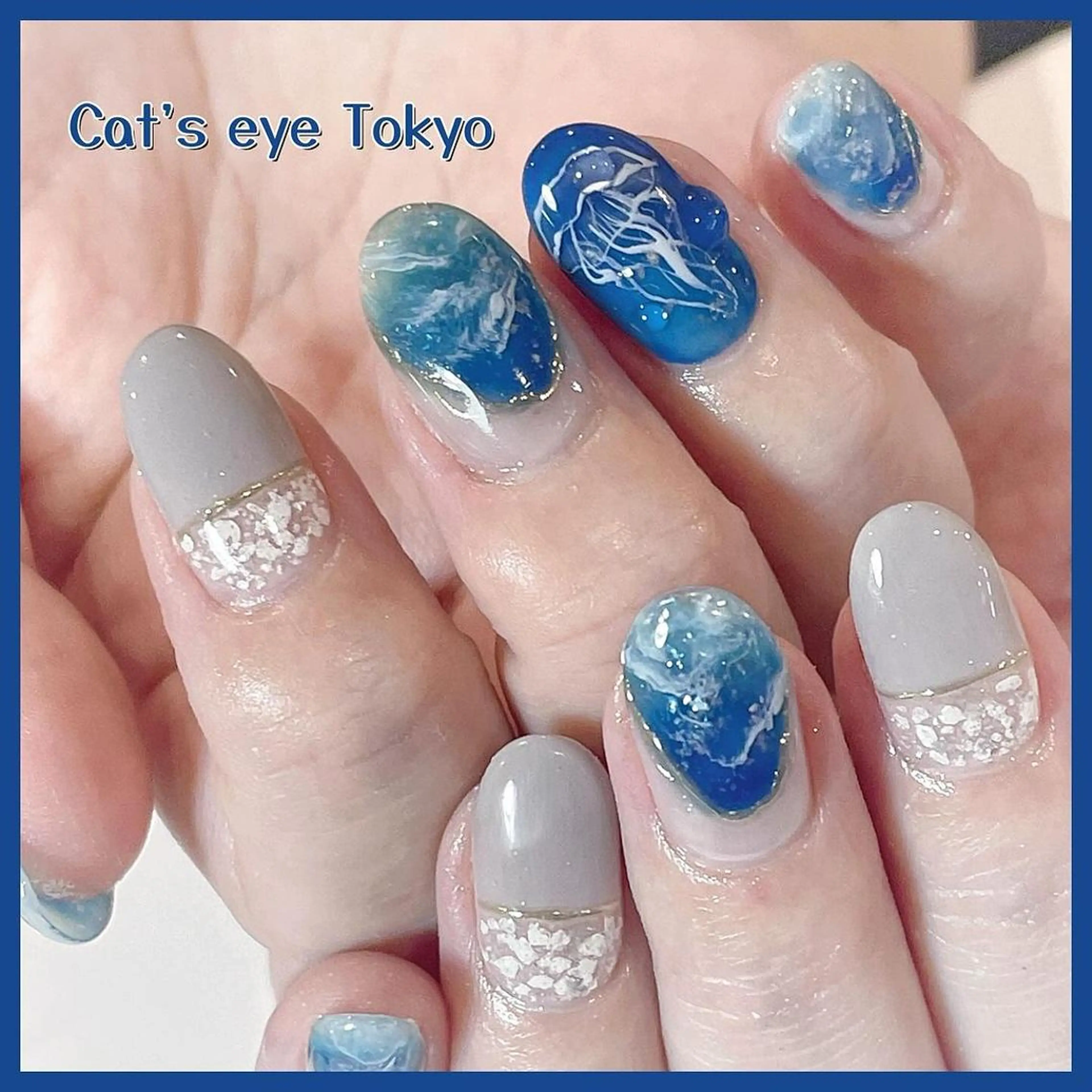 ネイル アートネイル ジェルネイル マグネットネイル ミラーネイル 持ち込み Cat's eye TOKYO 新宿店のネイルデザイン