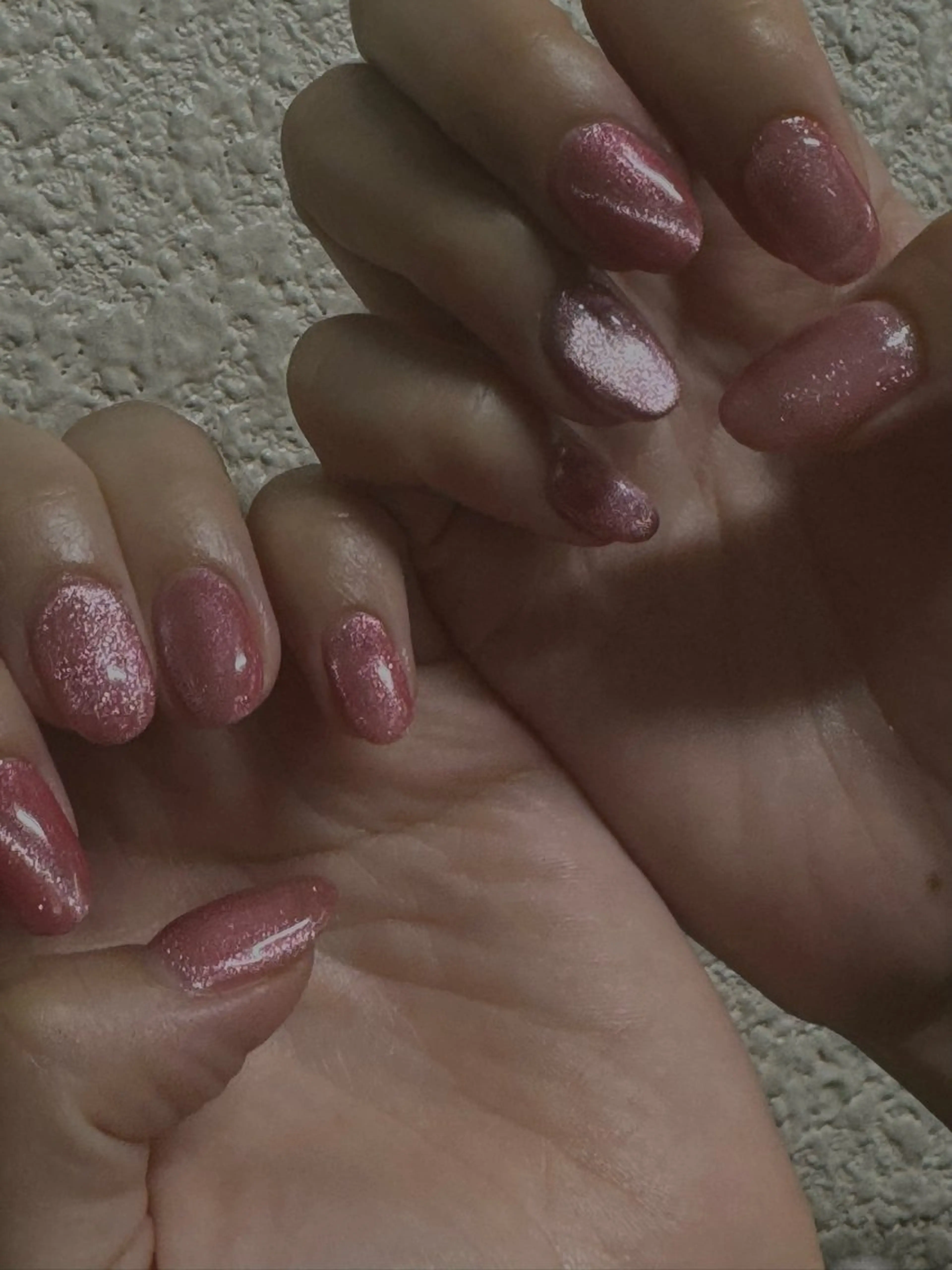 ネイル キラキラネイル マグネットネイル ピンク Natsumi💎 堺筋本町ネイルサロンのネイルデザイン