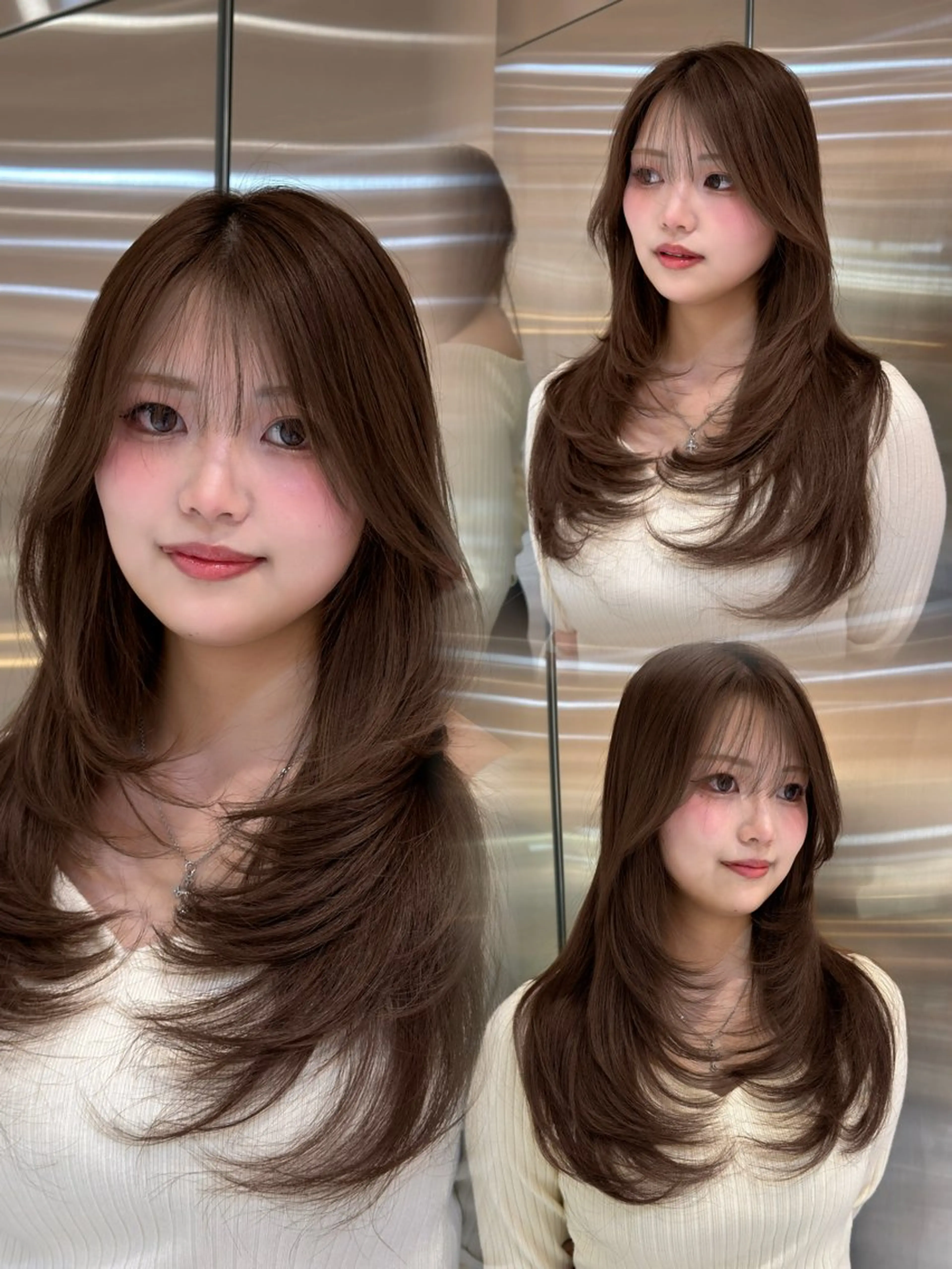 ミディアム トリートメント 絶対垢抜けレイヤー/ 透明感カラーリョウヤのヘアスタイル