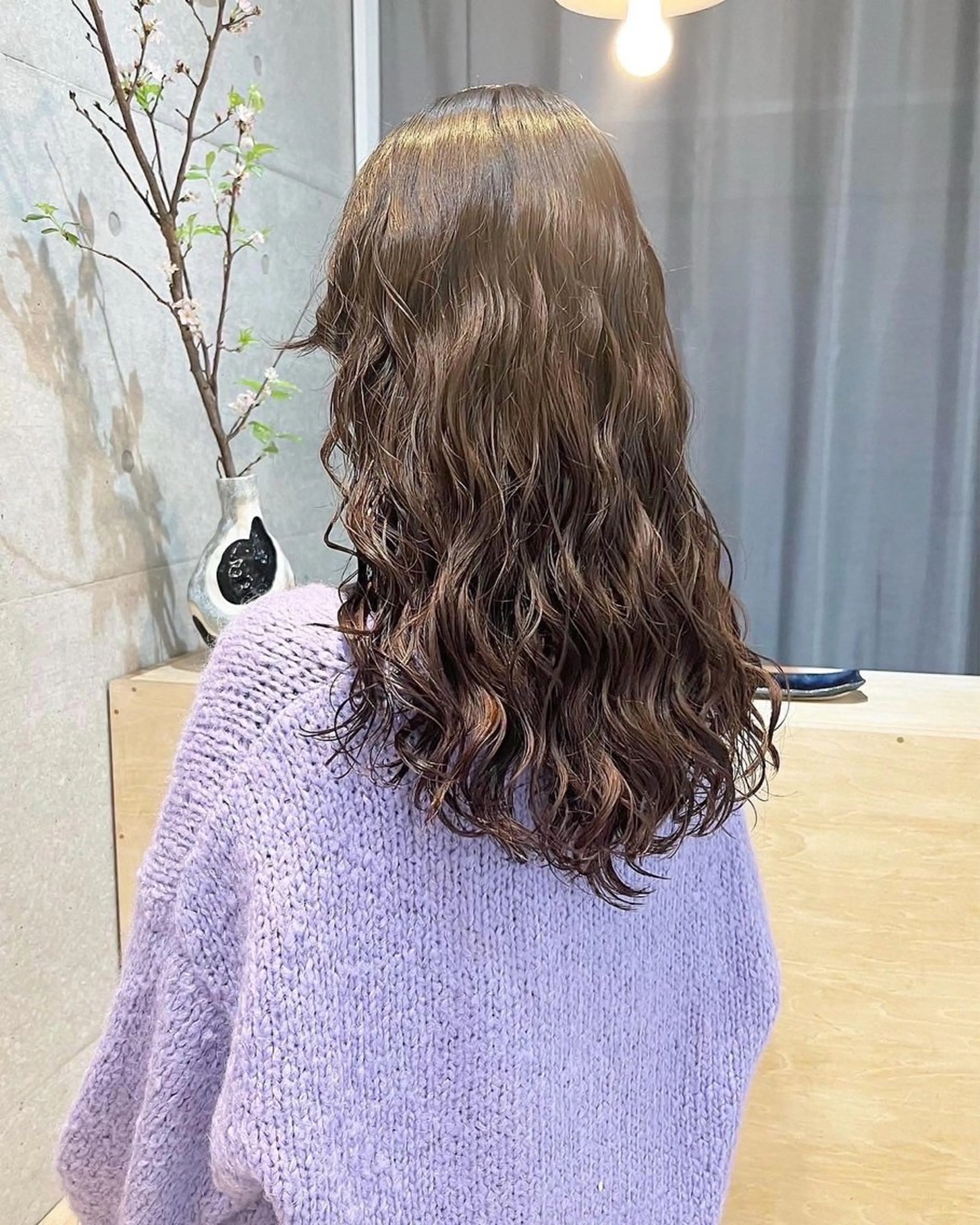 セミロング カラー パーマ セミロングパーマ デジタルパーマ カット ヘアカラー パーマ トリートメント 【表参道】Ruri デジタルパーマのヘアスタイル