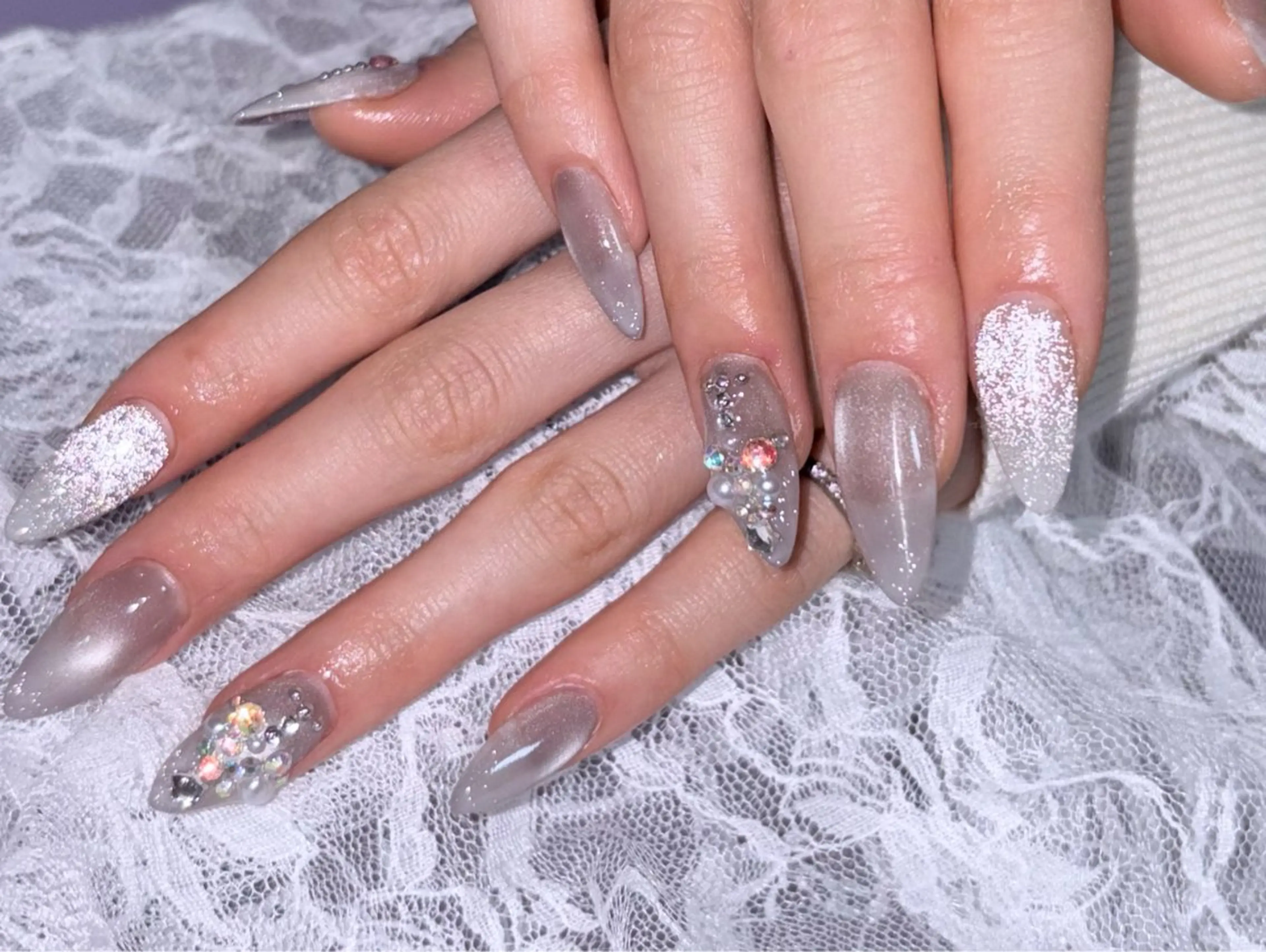 ネイル フラッシュネイル 冬ネイル クリスマス 自宅サロン mArsのネイルデザイン