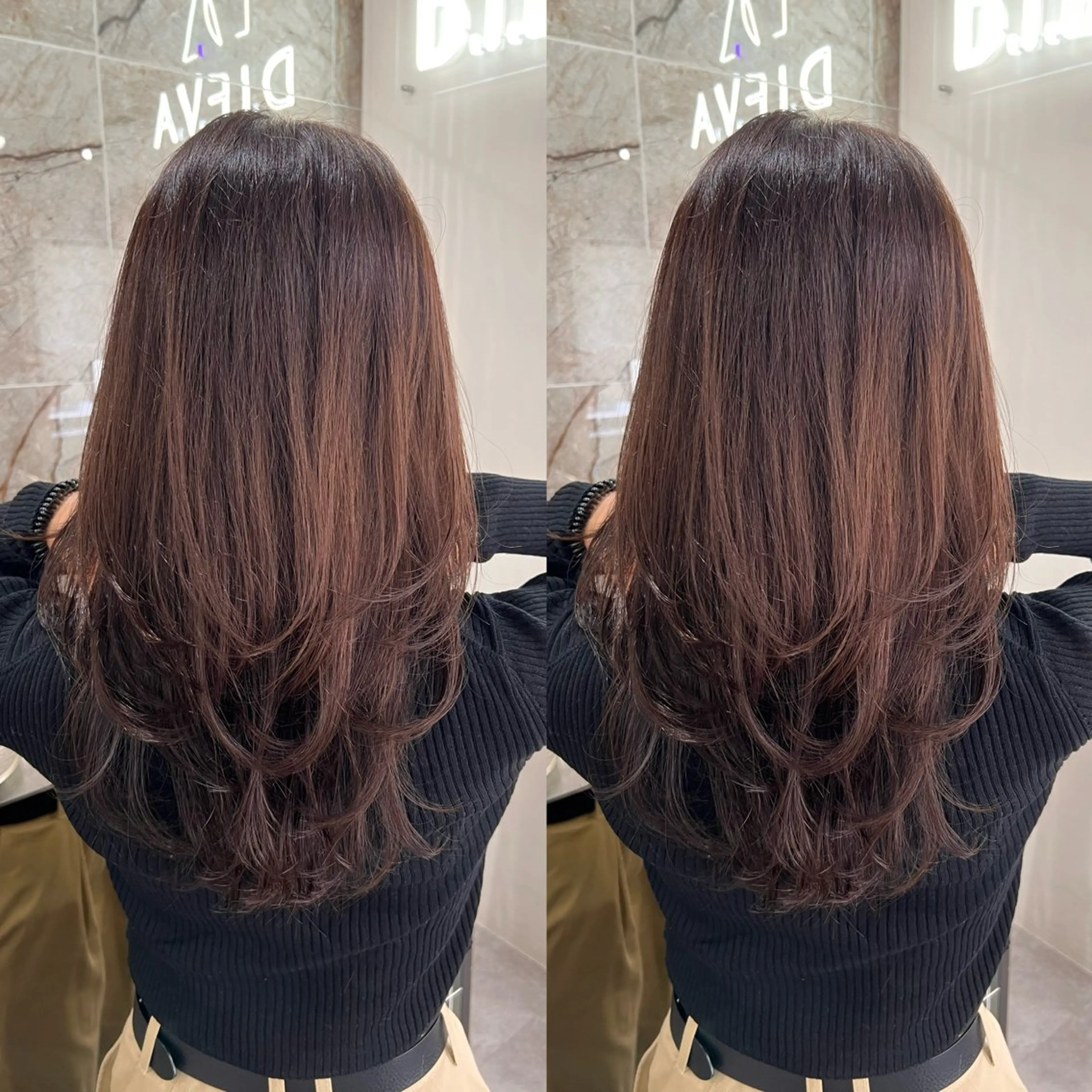 セミロング レイヤーカット カット 💕韓国レイヤー× 髪質改善 宮内諒のヘアスタイル