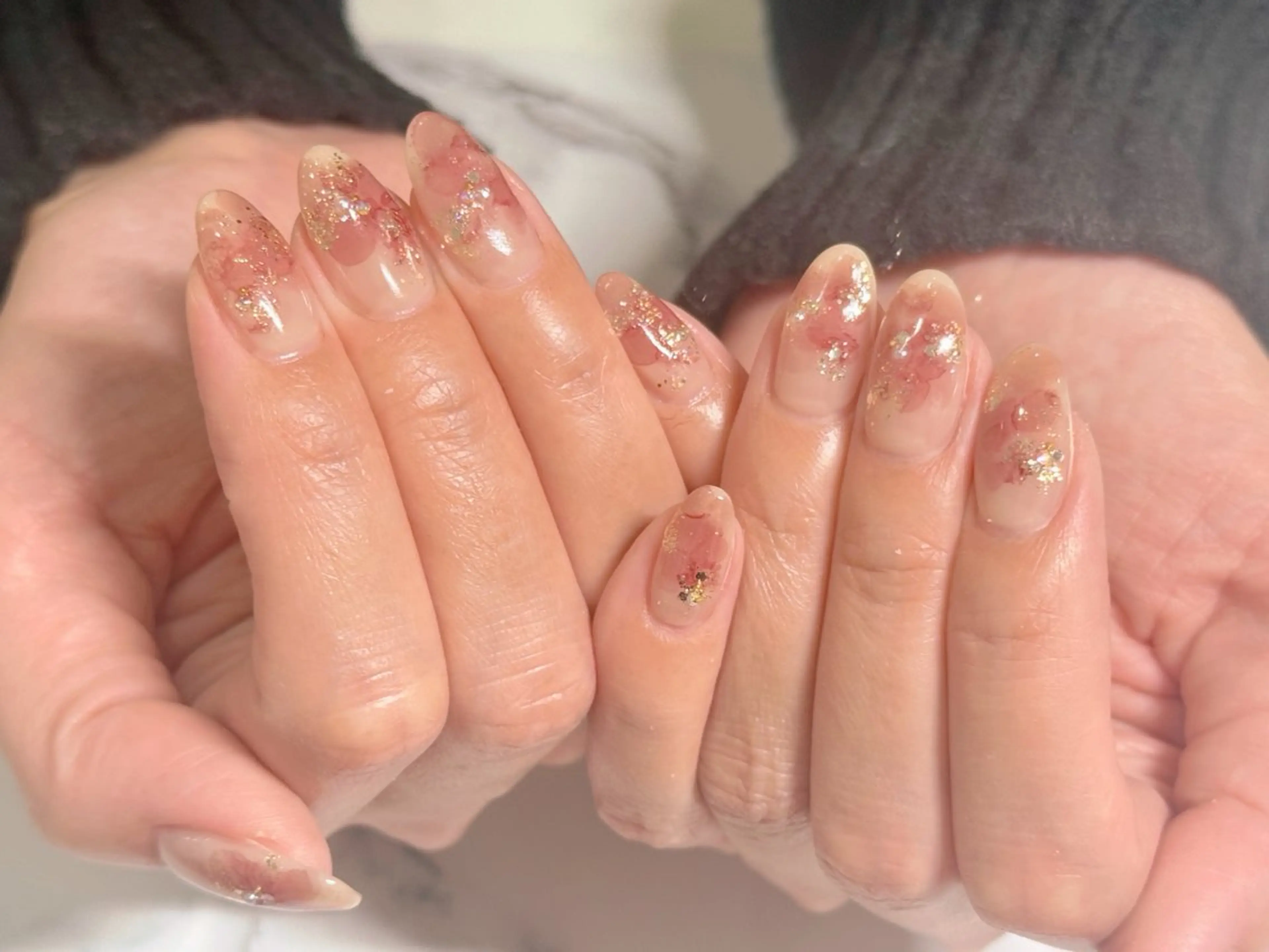 ネイル 長さ出し フットネイル フレンチネイル ジェルネイル ガラスフレンチ ハンドネイル Lien（リアン） 銀座駅6分のネイルデザイン