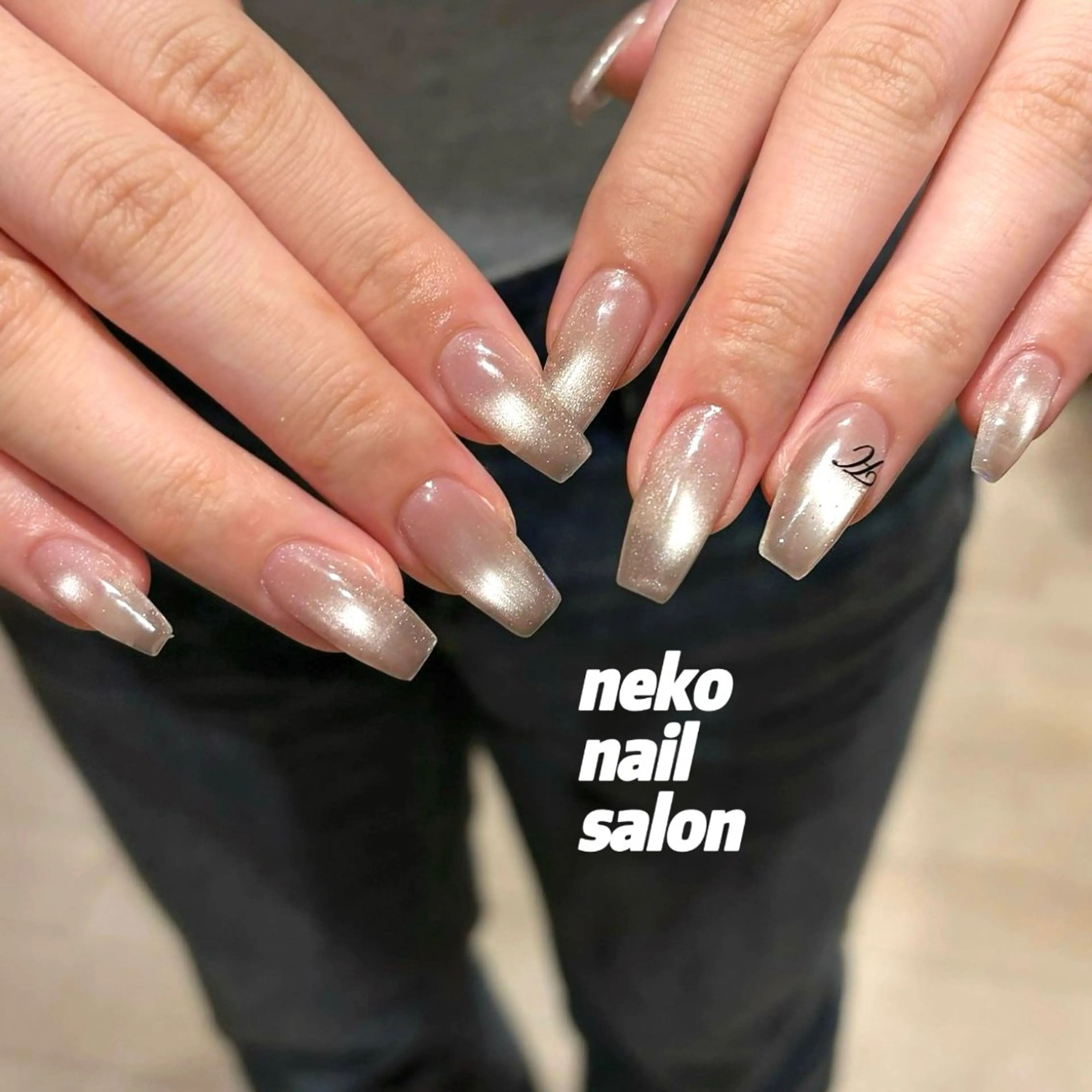 ネイル 氷ネイル・うるうるネイル マグネットネイル ハンドネイル neko nailのネイルデザイン
