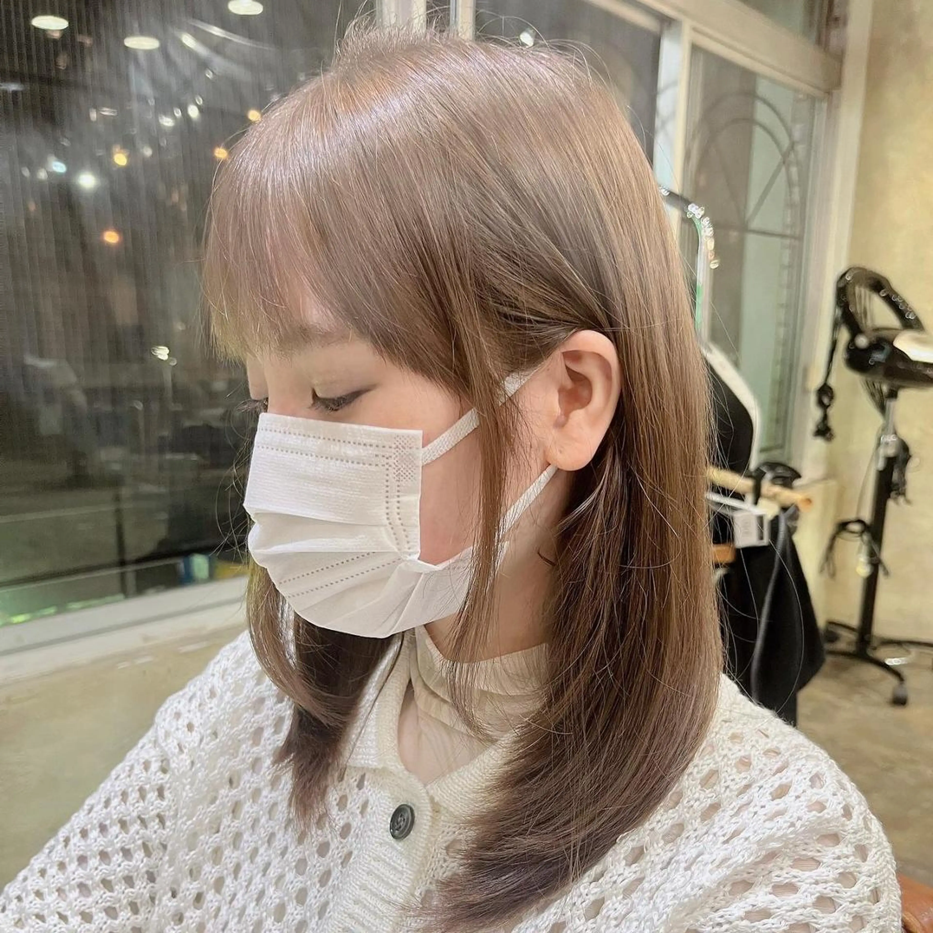 ショート カラー パーマ アディクシーカラー アッシュ バレイヤージュ ミストバング ブリーチ 【N°deseo】 吉祥寺のヘアスタイル