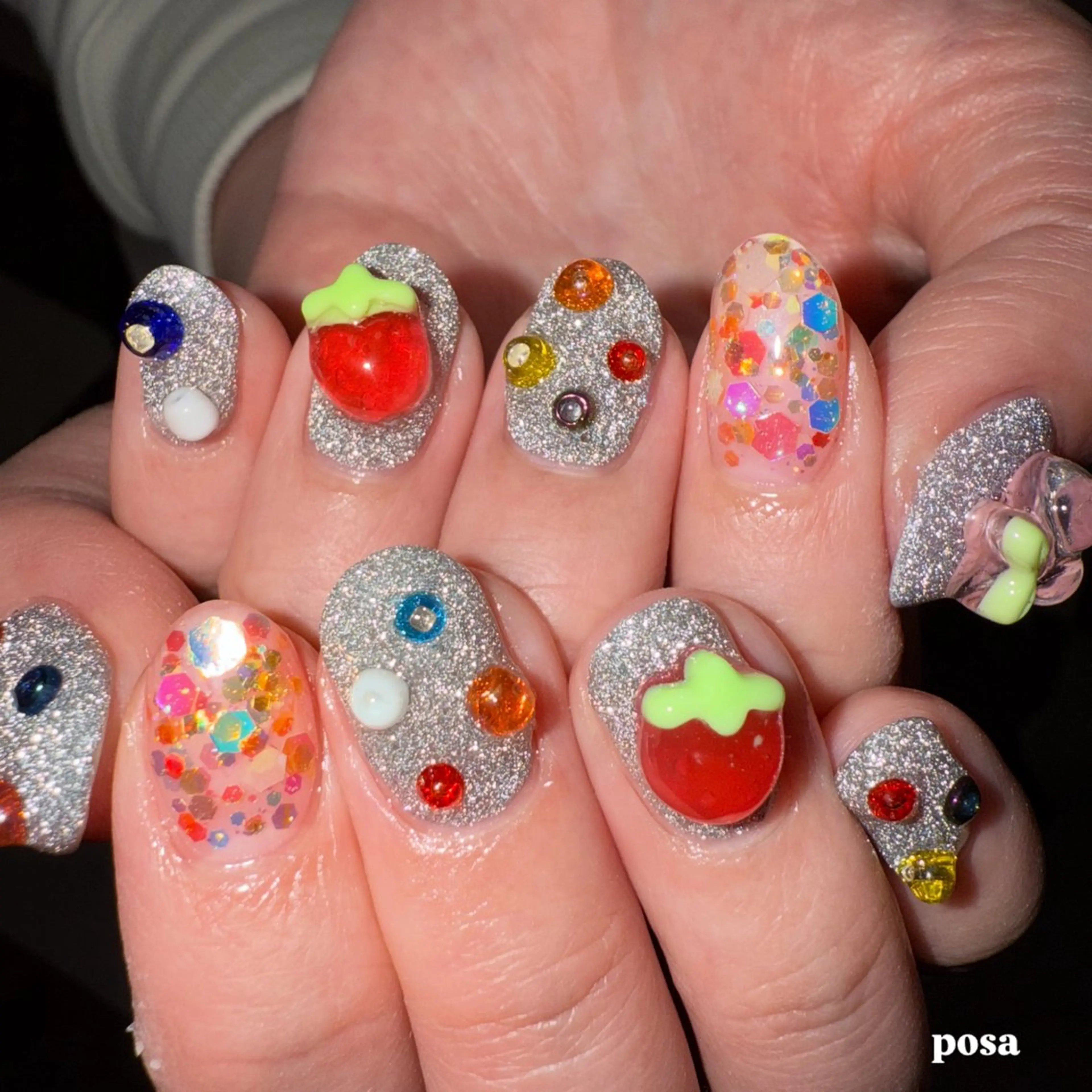 ネイル フラッシュネイル シンプルネイル ハンドネイル posa nail モエミのネイルデザイン