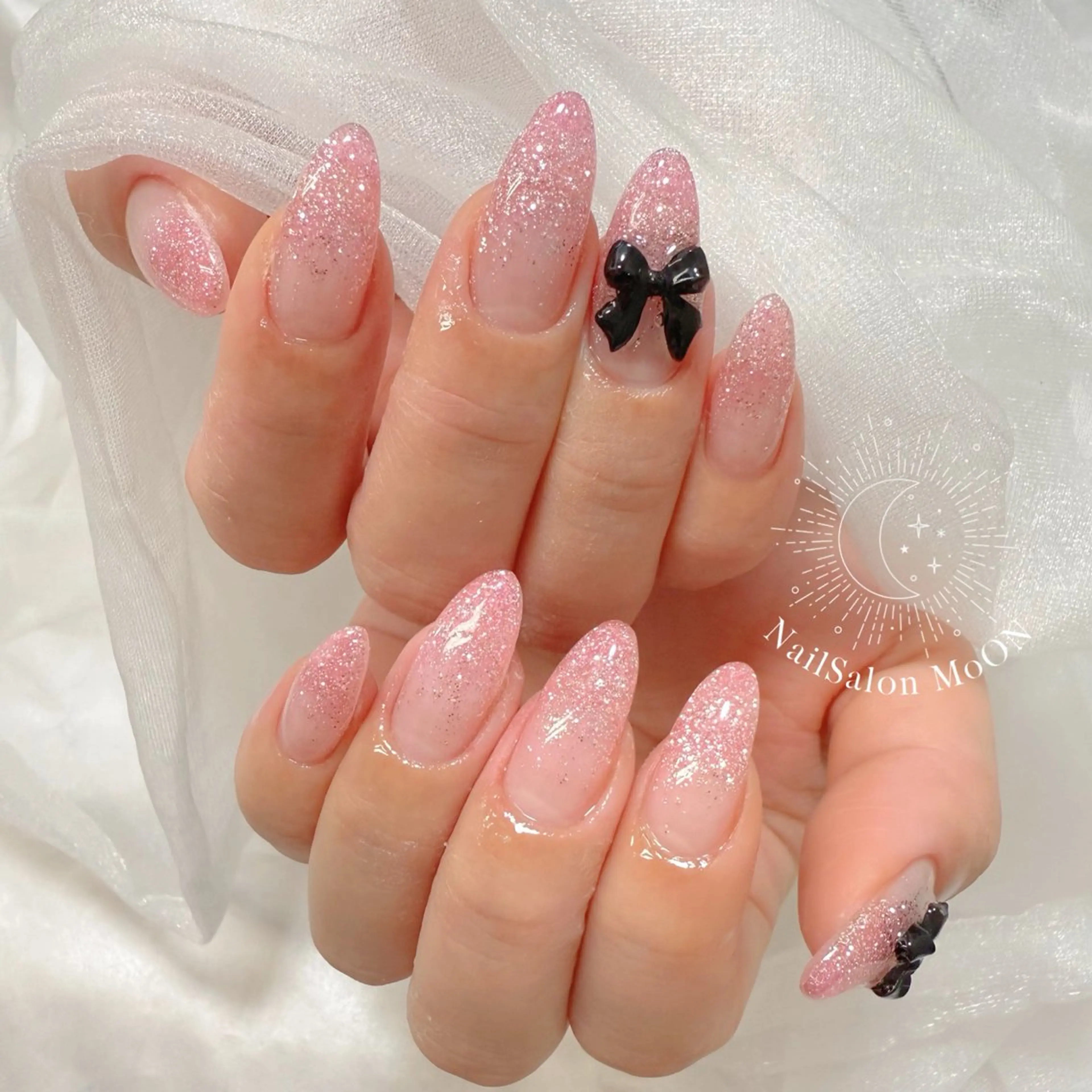 ネイル フラッシュネイル ラメ(グリッター) MoON...❤︎ MeGuのネイルデザイン