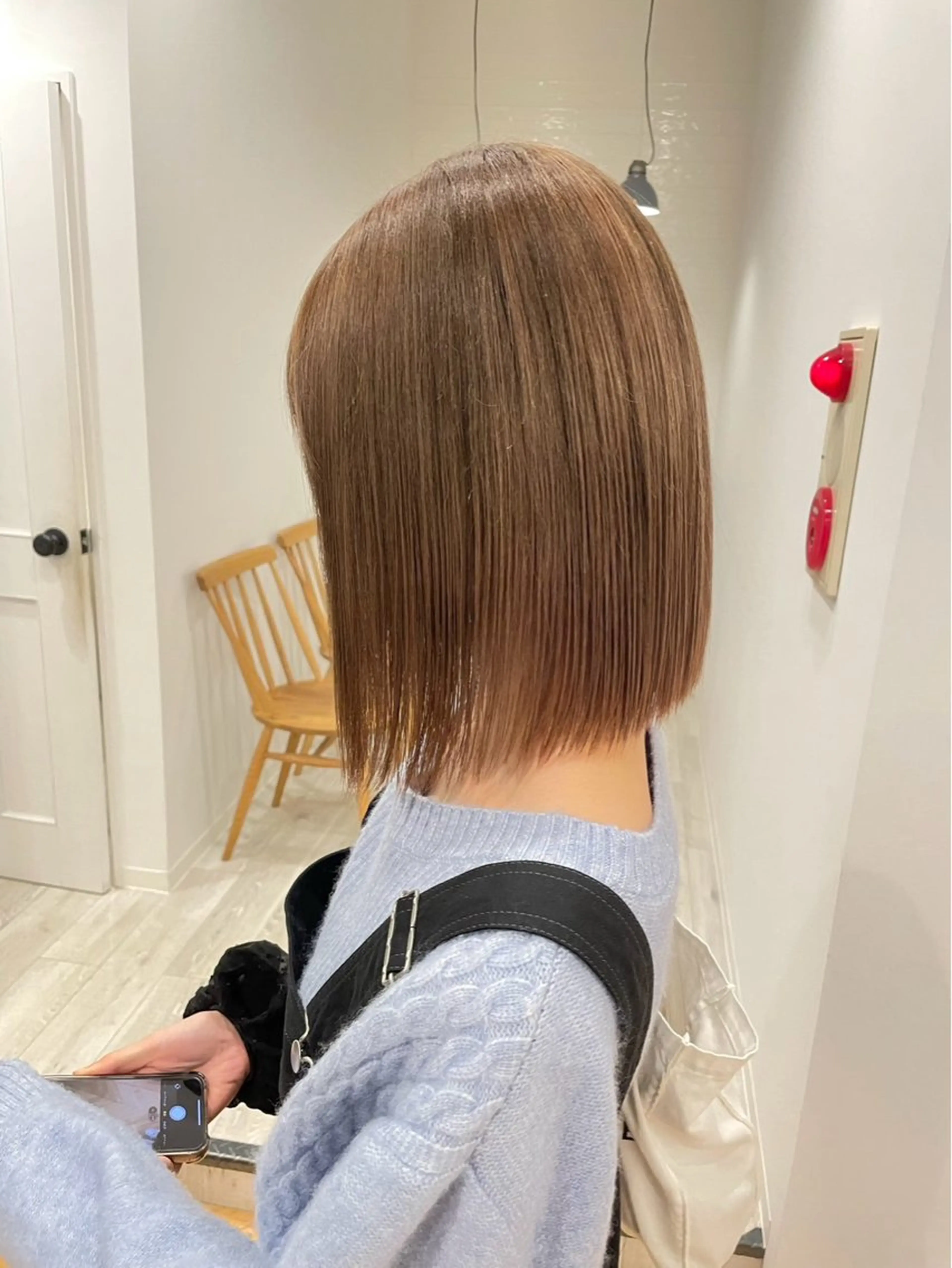 ミディアム カット ヘアカラー トリートメント ボブ/透明感カラー 長岡/三浦めい🌟のヘアスタイル