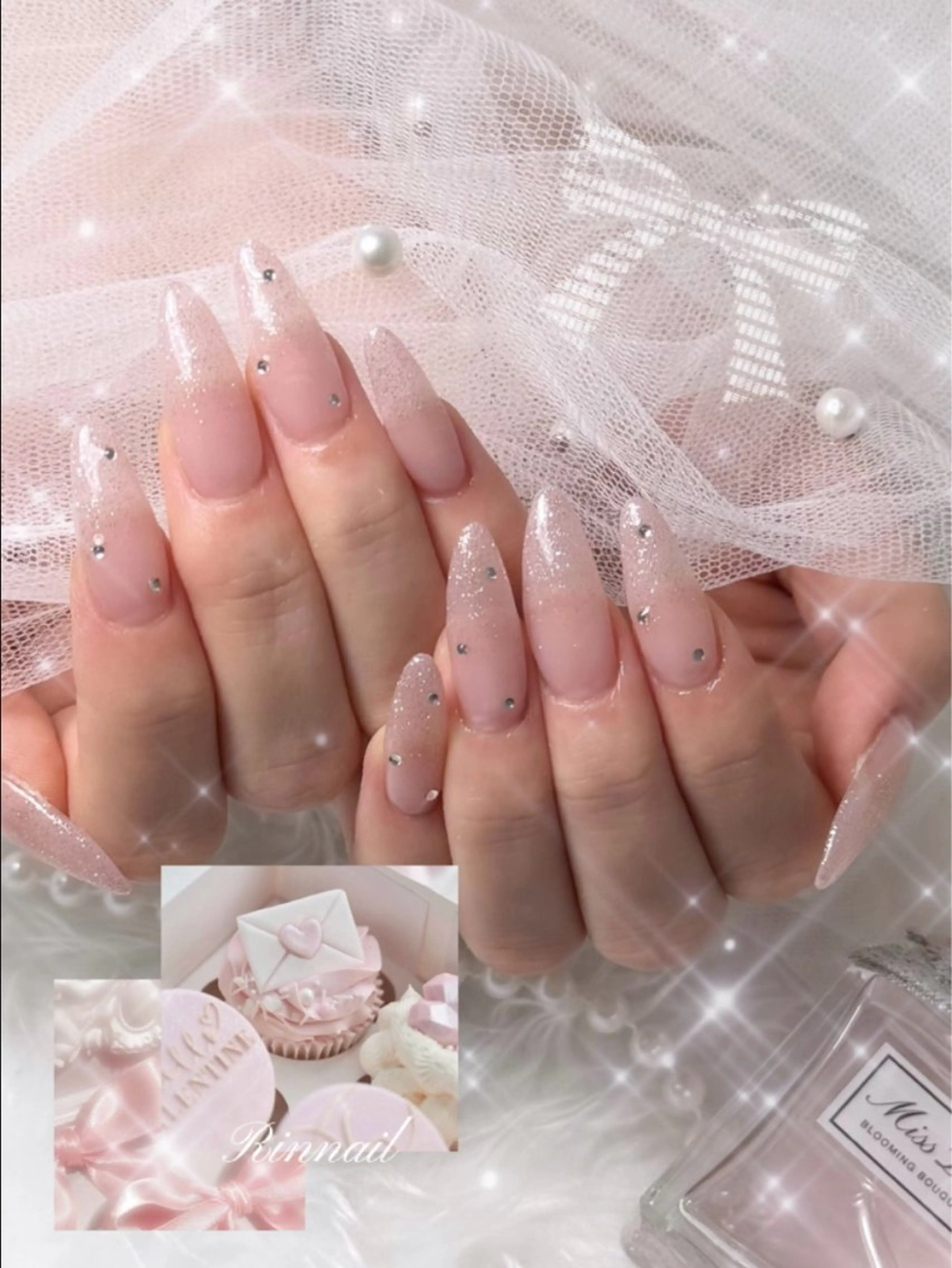 ネイル アートネイル ドット 韓国ネイル ラメ(グリッター) ラメグラデーション Rin nailのネイルデザイン