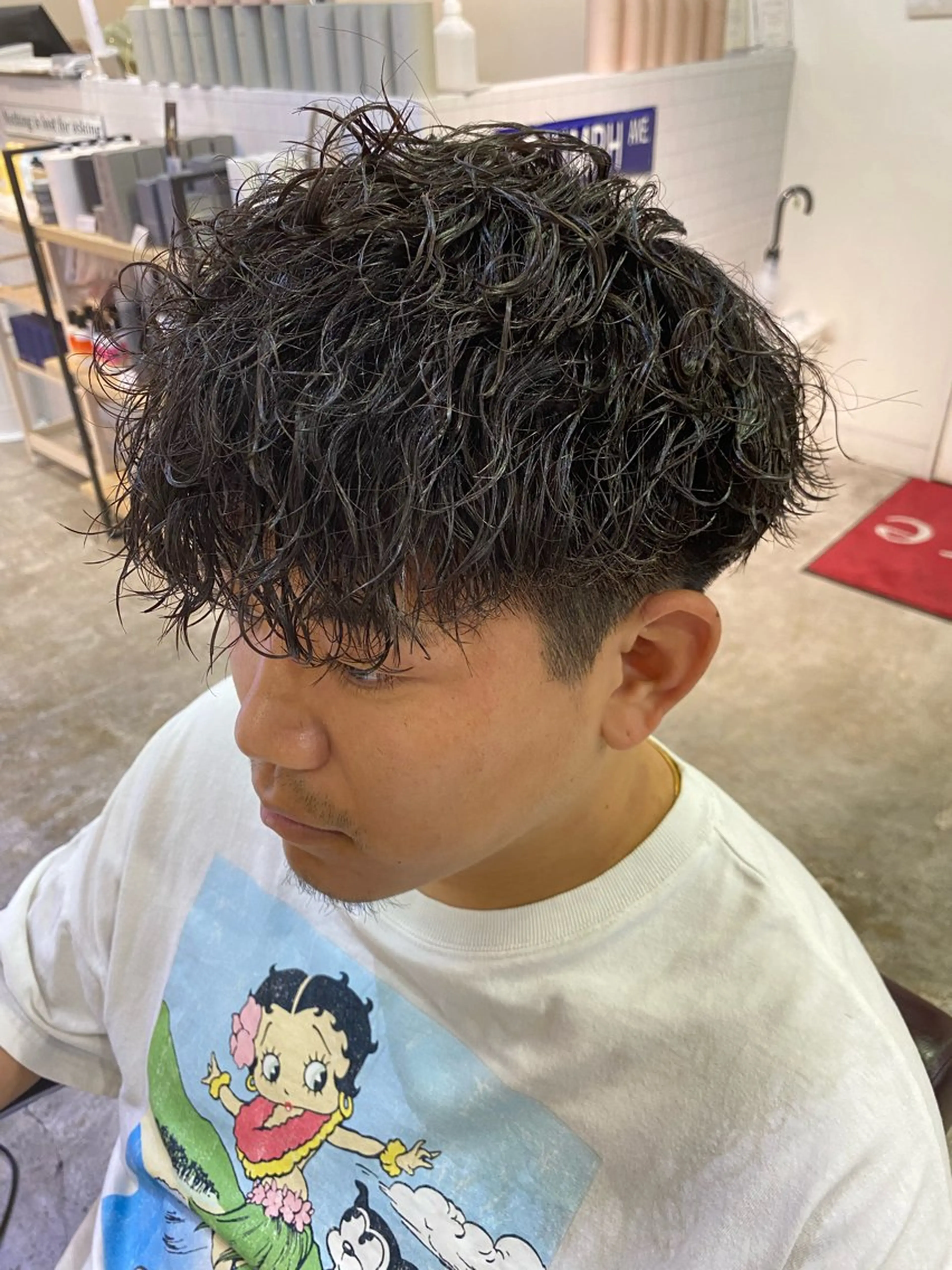 ショート パーマ メンズ カット パーマ パーマ特化/フェザー パーマシャドウ/真生のヘアスタイル