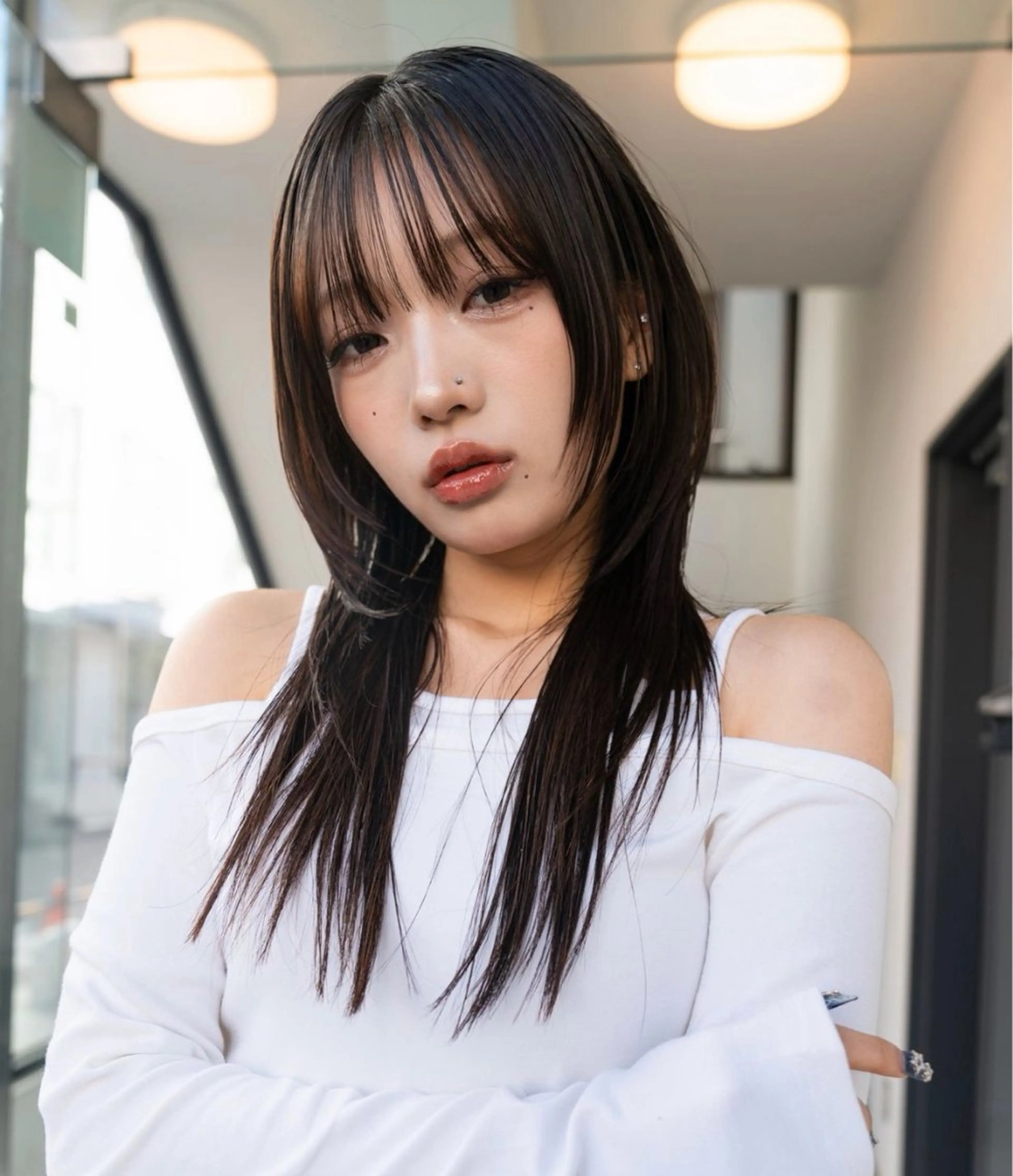 ミディアム 縮毛矯正 影山 実秋のヘアスタイル