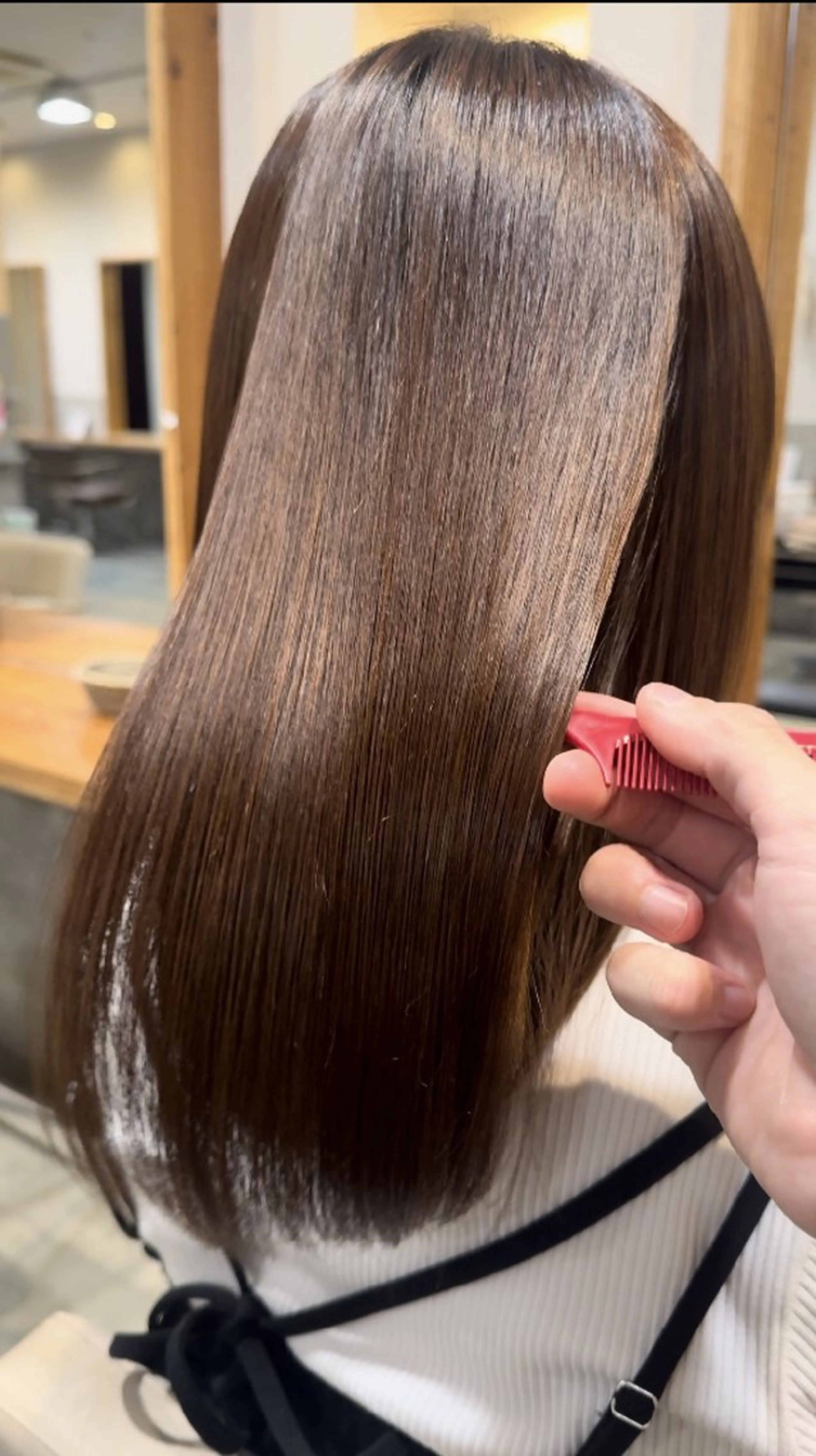 ミディアム 縮毛矯正 東梅田/美髪矯正/ 大貫一輝のヘアスタイル